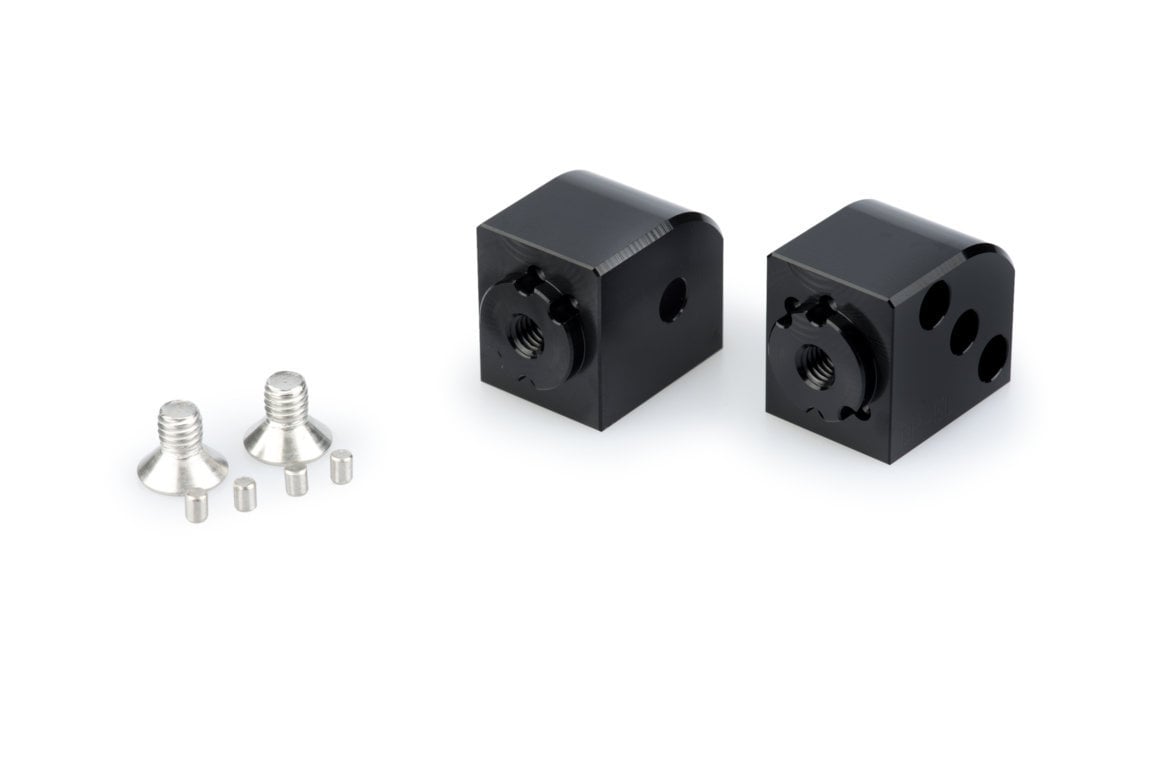 Puig Adjustable Passenger Footpeg Adaptor | Black | Kawasaki ER-6F 2006>2016 -  Shop name