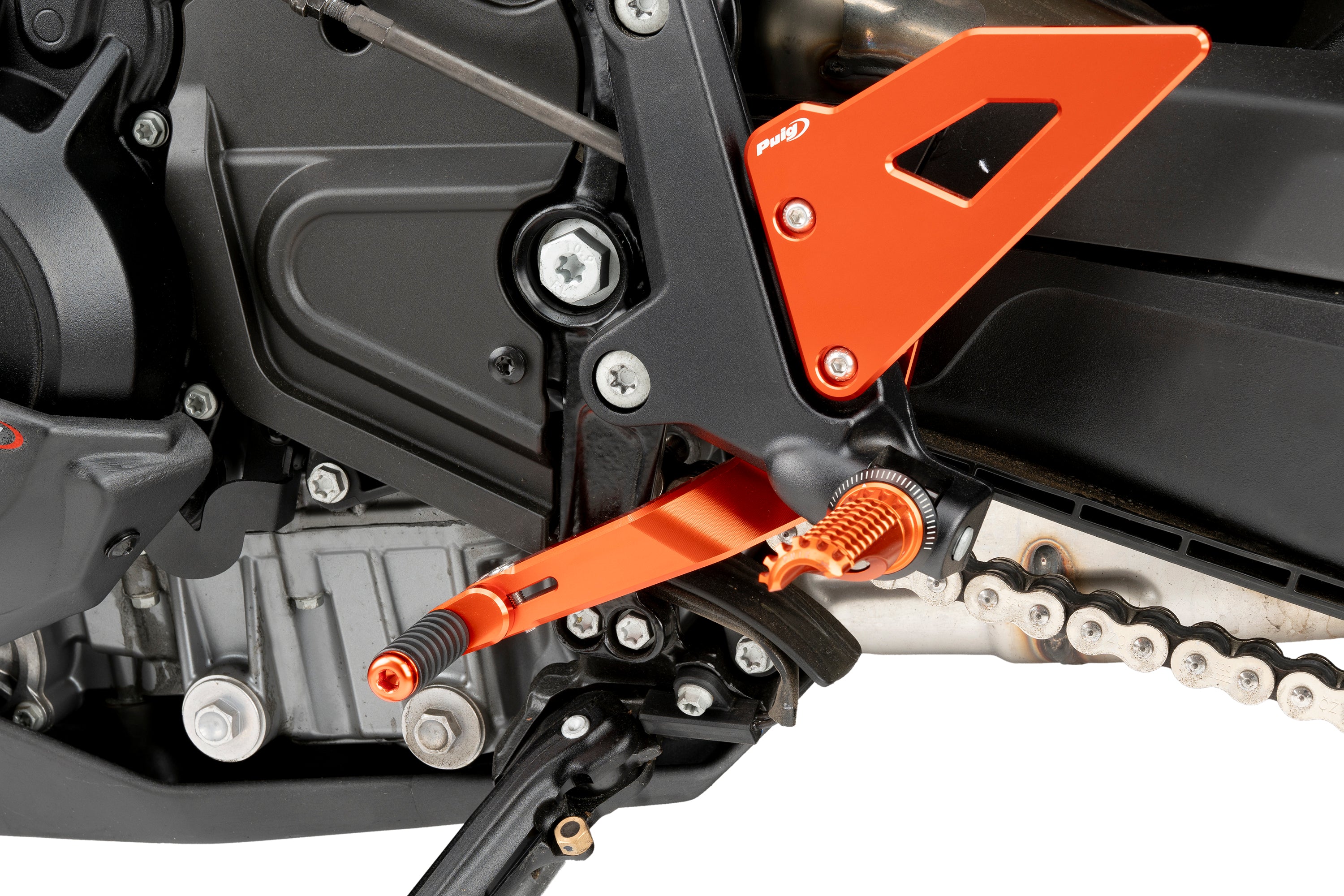 Puig Adjustable Rear Brake Lever | Orange | KTM 990 Duke/R 2024>Current-Levers-Pyramid Motorcycle Accessories