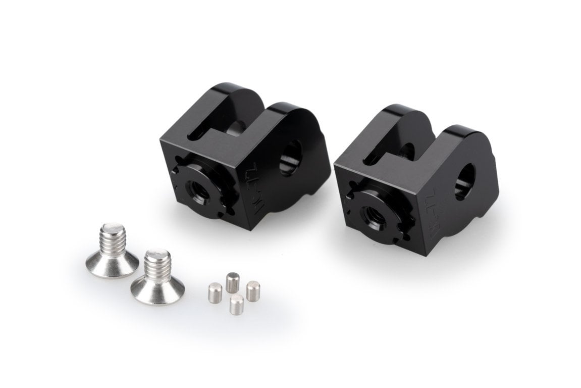 Puig Adjustable Rider Footpeg Adaptor | Black | Ducati Multistrada V4/S/Pikes Peak/Rally 2021>Current -  Shop name