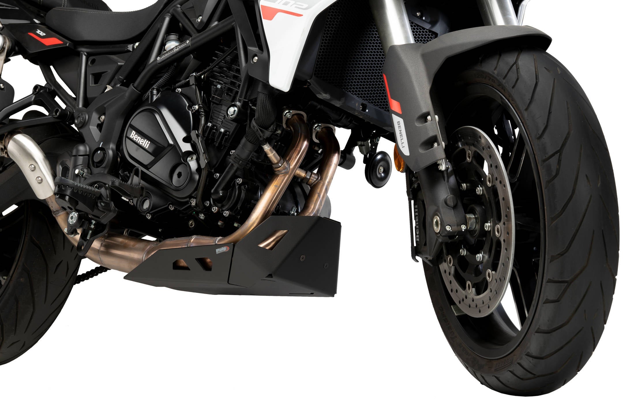 Puig Aluminium Belly Pan | Black | Benelli TRK 702/X 2023>-M21830N-Belly Pans-Pyramid Motorcycle Accessories