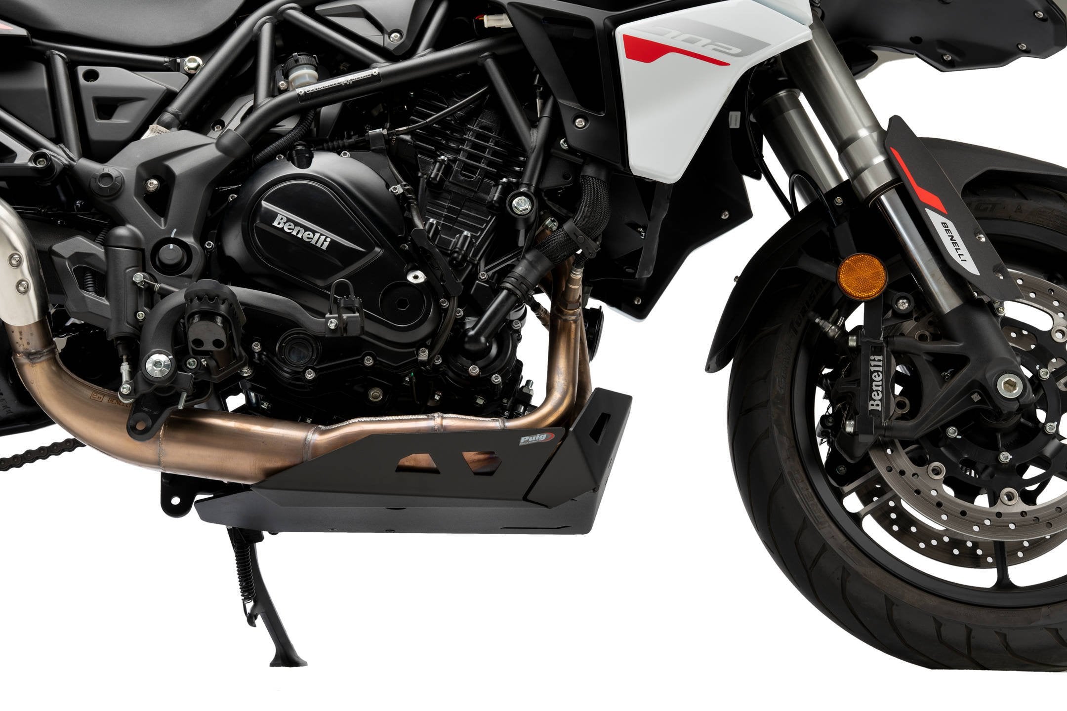 Puig Aluminium Belly Pan | Black | Benelli TRK 702/X 2023>-M21830N-Belly Pans-Pyramid Motorcycle Accessories