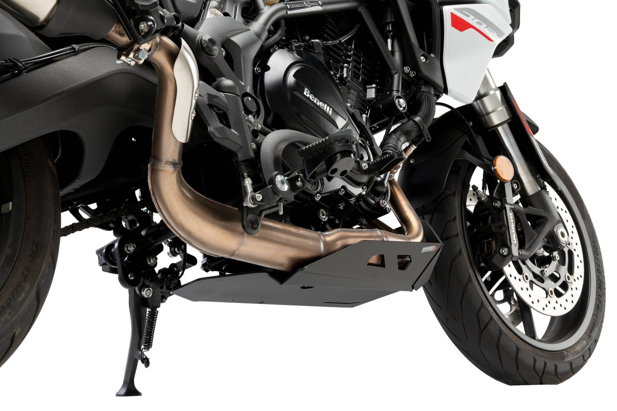 Puig Aluminium Belly Pan | Black | Benelli TRK 702/X 2023>-M21830N-Belly Pans-Pyramid Motorcycle Accessories