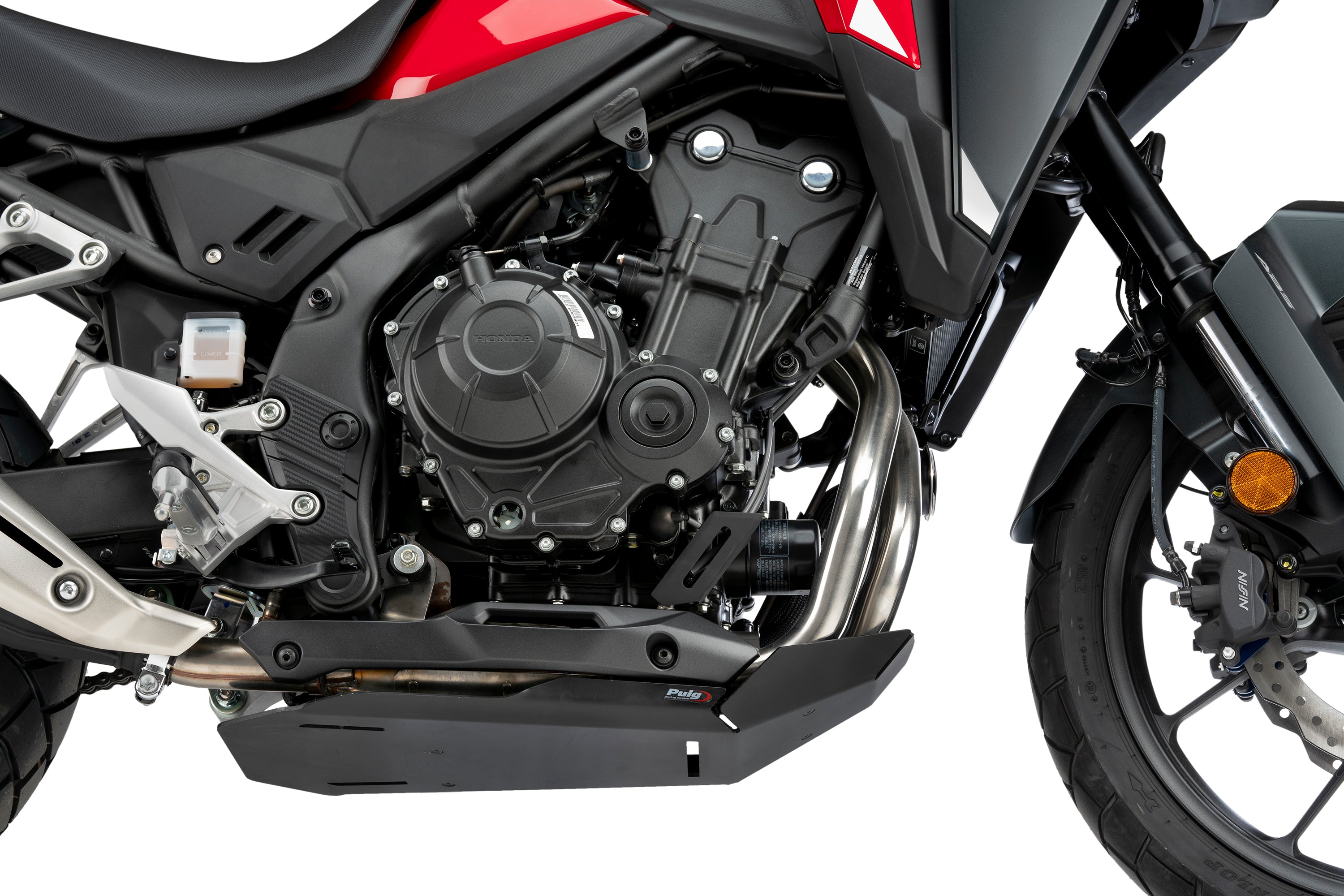 Puig Aluminium Belly Pan | Black | Honda NX500 2024>Current -  Shop name