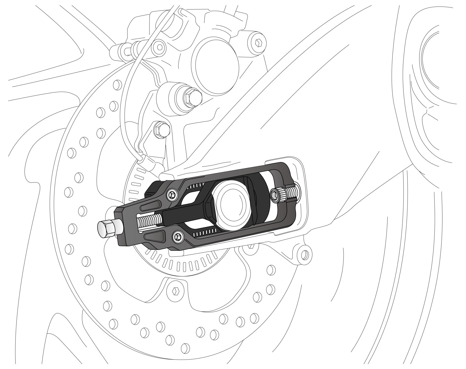 Puig Aluminium Chain Tensioner | Silver | Yamaha TMAX 530 SX 2017>2019 -  Shop name