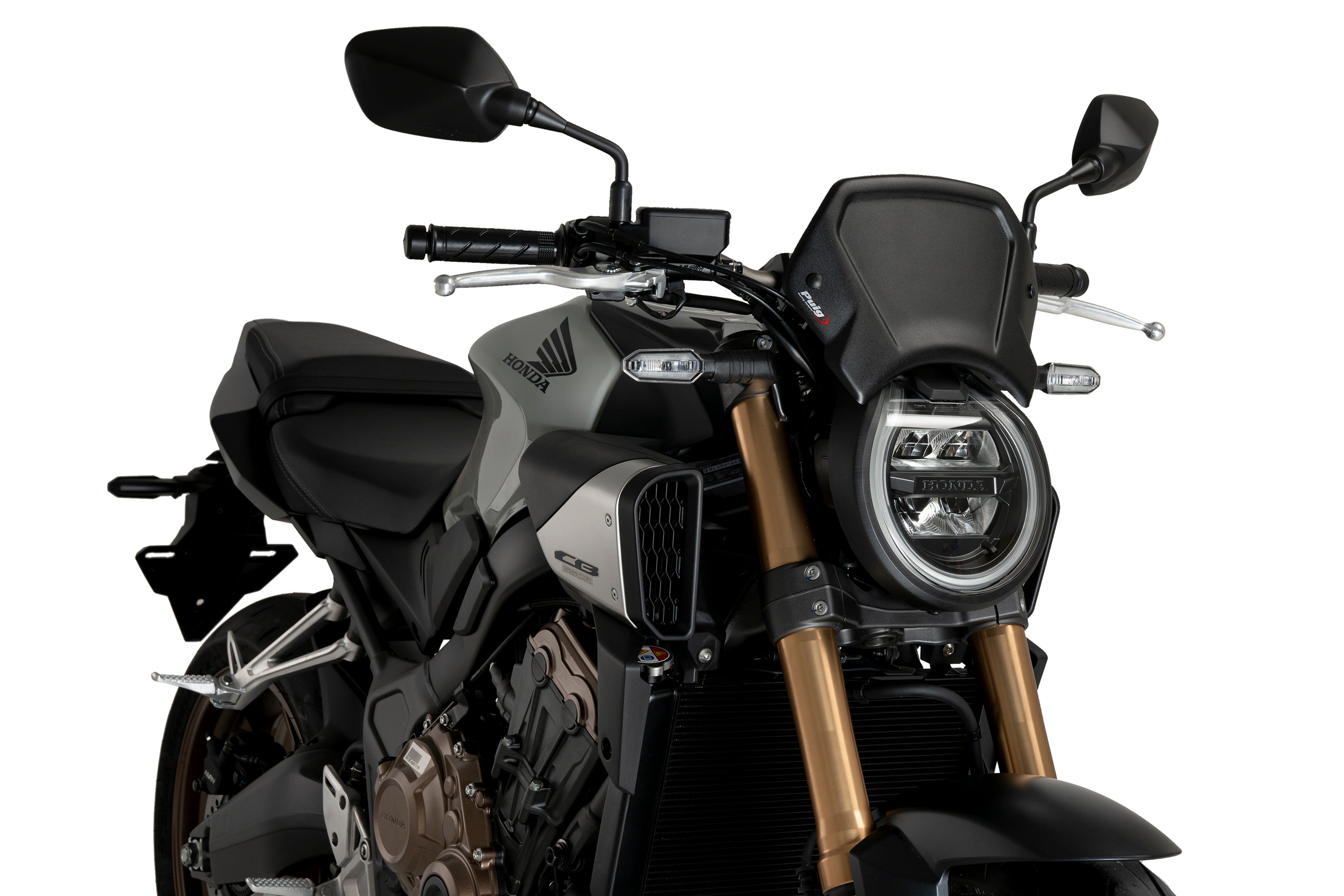 Puig Aluminium Fly Screen | Black | Honda CB650R 2024>Current -  Shop name