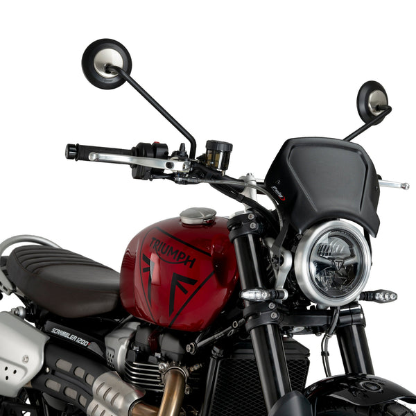 Puig Aluminium Fly Screen | Black | Triumph Scrambler 1200X 2024>Curre