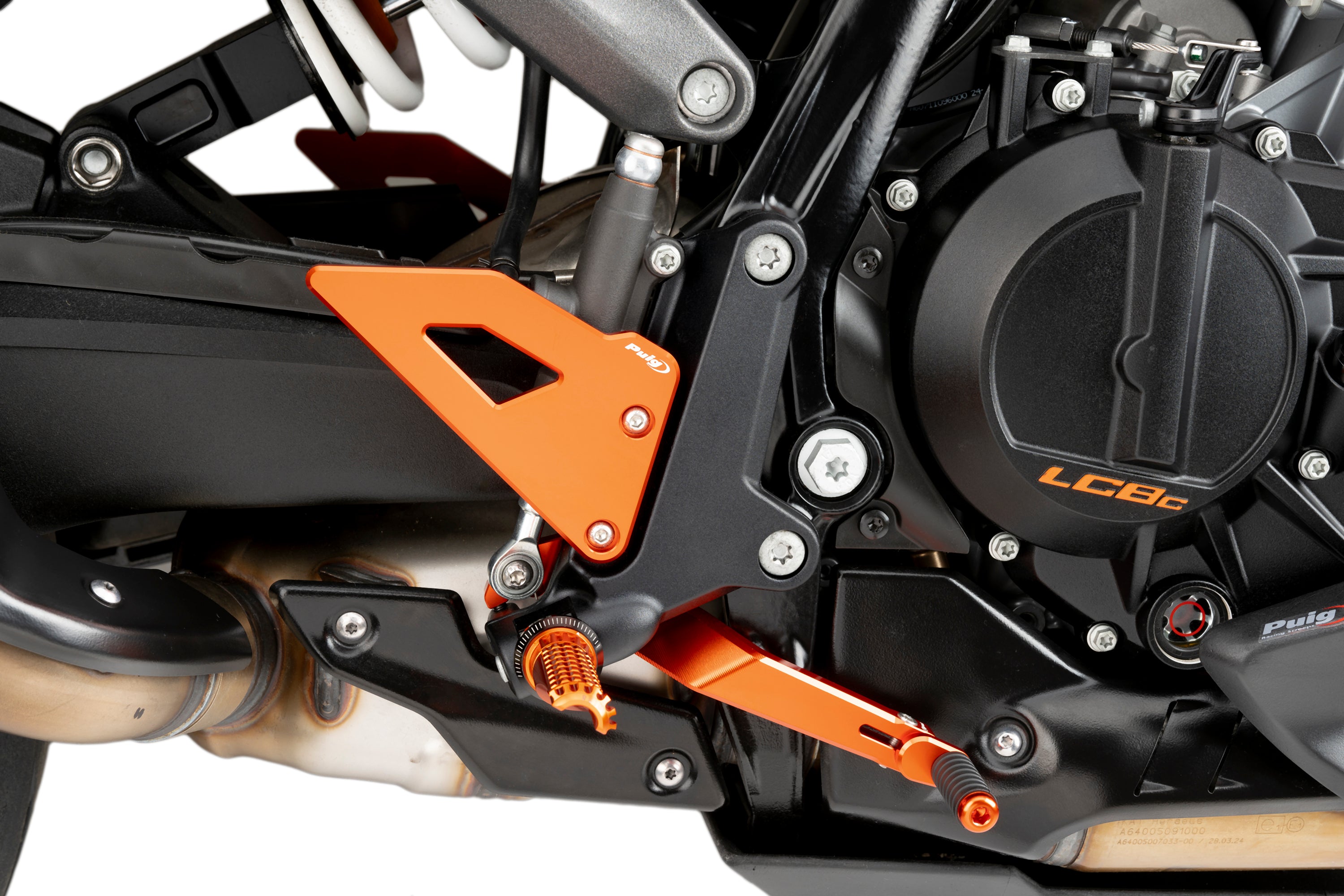 Puig Aluminium Heel Plates | Orange | KTM 990 Duke/R 2024>Current-Heel Plates-Pyramid Motorcycle Accessories