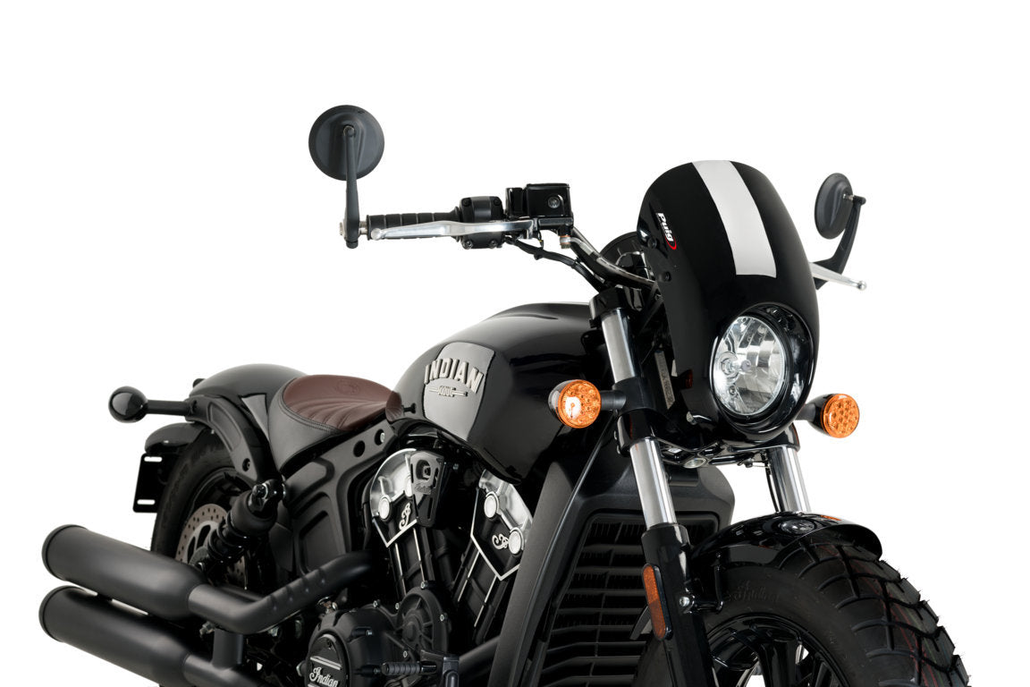 Puig Anarchy Screen | Gloss Black | Indian Scout / Scout Bobber -   Pyramid Motorcycle Accessories