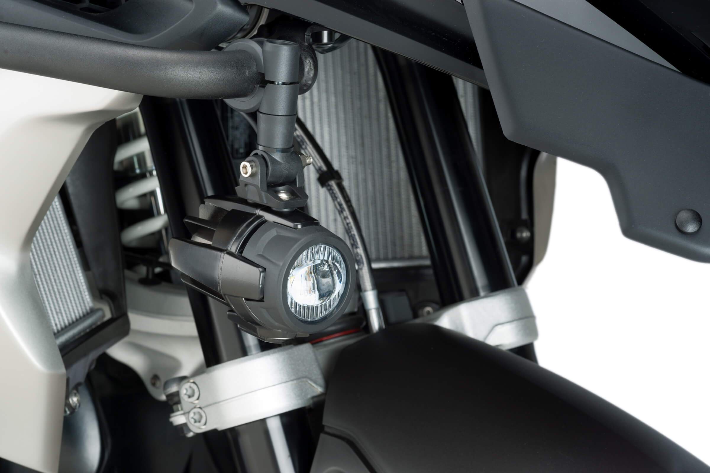 Puig Auxiliary Lights (to fit 20.5/25 mm Engine Bars) | Black | Kawasaki Versys 1000 2012>2016 + 2019>2020-M3489N-Lights-Pyramid Motorcycle Accessories