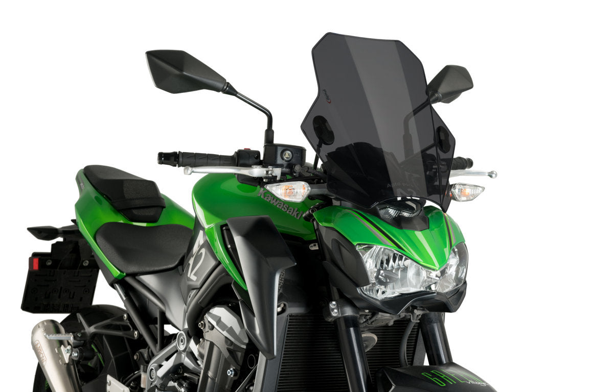 Puig Bat Screen | Dark Smoke | Kawasaki Z650/Z900 2017>Current-M9987F-Screens-Pyramid Motorcycle Accessories