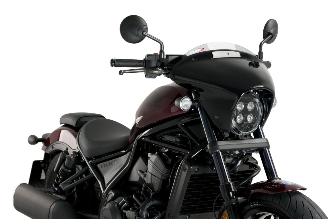 Puig Batwing SML Sport Screen | Gloss Black/Light Smoke | Honda CMX 1100 Rebel 2021>Current -  Shop name
