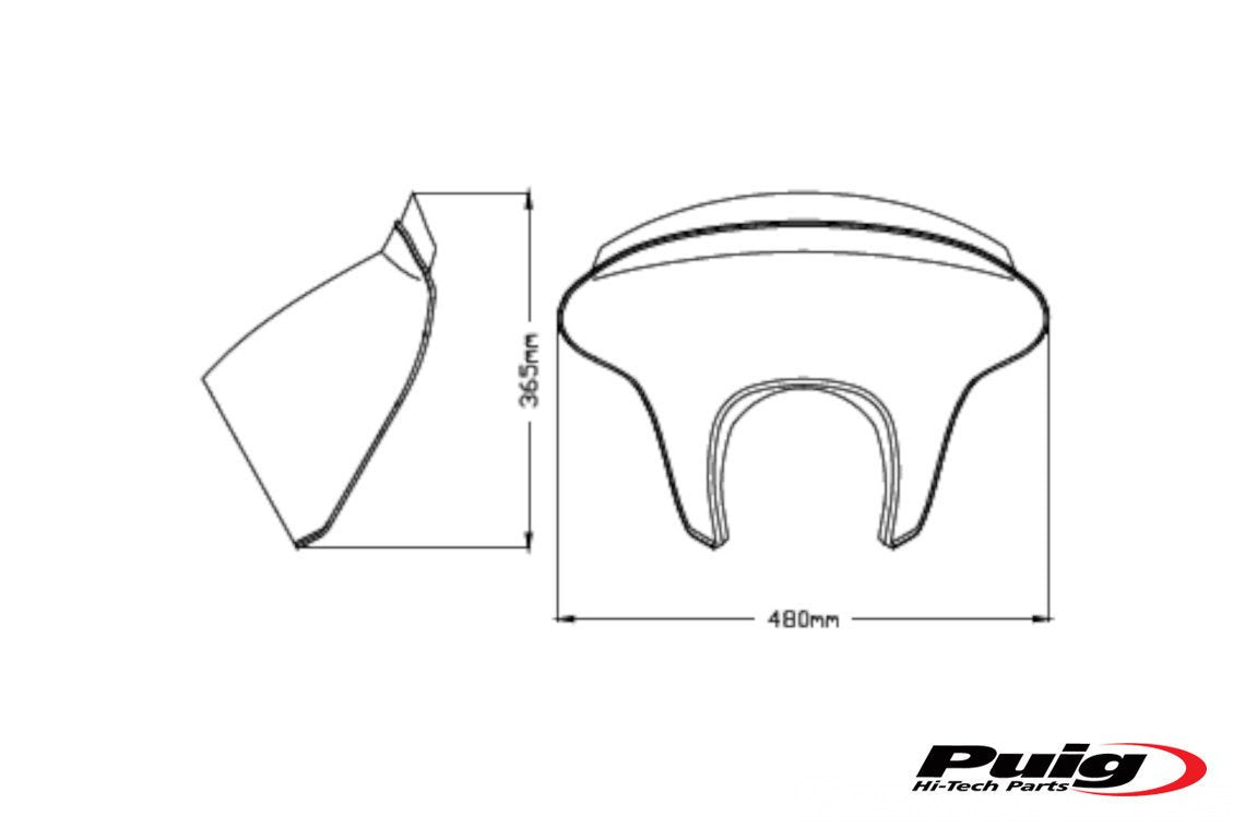 Puig Batwing SML Sport Screen | Light Smoke | BMW R 18 2020>Current -   Pyramid Motorcycle Accessories