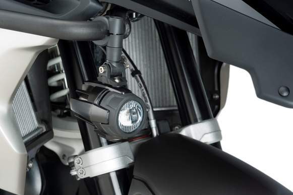 Puig Beam 1.0 Auxiliary Lights (to fit 20.5/25 mm Engine Bars) | Black | Honda XL 600 V Transalp 1997>1999-Lights-Pyramid Motorcycle Accessories
