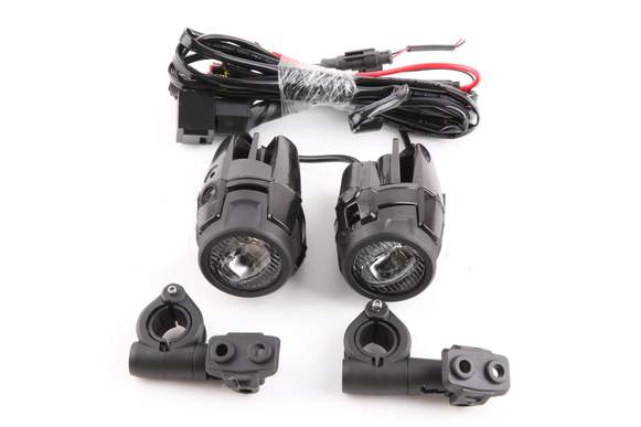 Puig Beam 1.0 Auxiliary Lights (to fit 20.5/25 mm Engine Bars) | Black | Honda XL 600 V Transalp 1997>1999-Lights-Pyramid Motorcycle Accessories