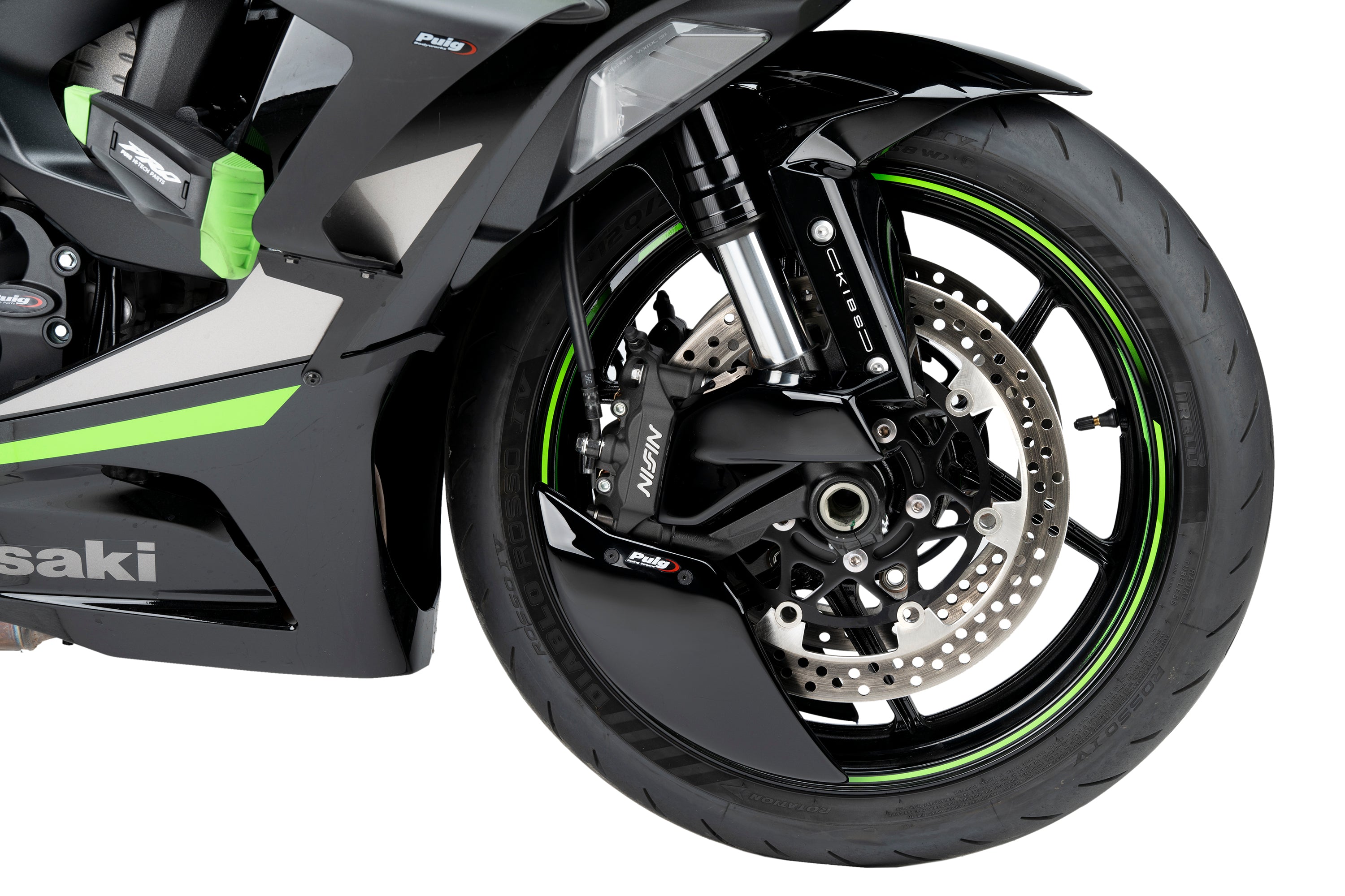 Puig Brake Ducts | Gloss Black | Kawasaki ZX-6R Ninja 2024>Current-Brake Ducts-Pyramid Motorcycle Accessories
