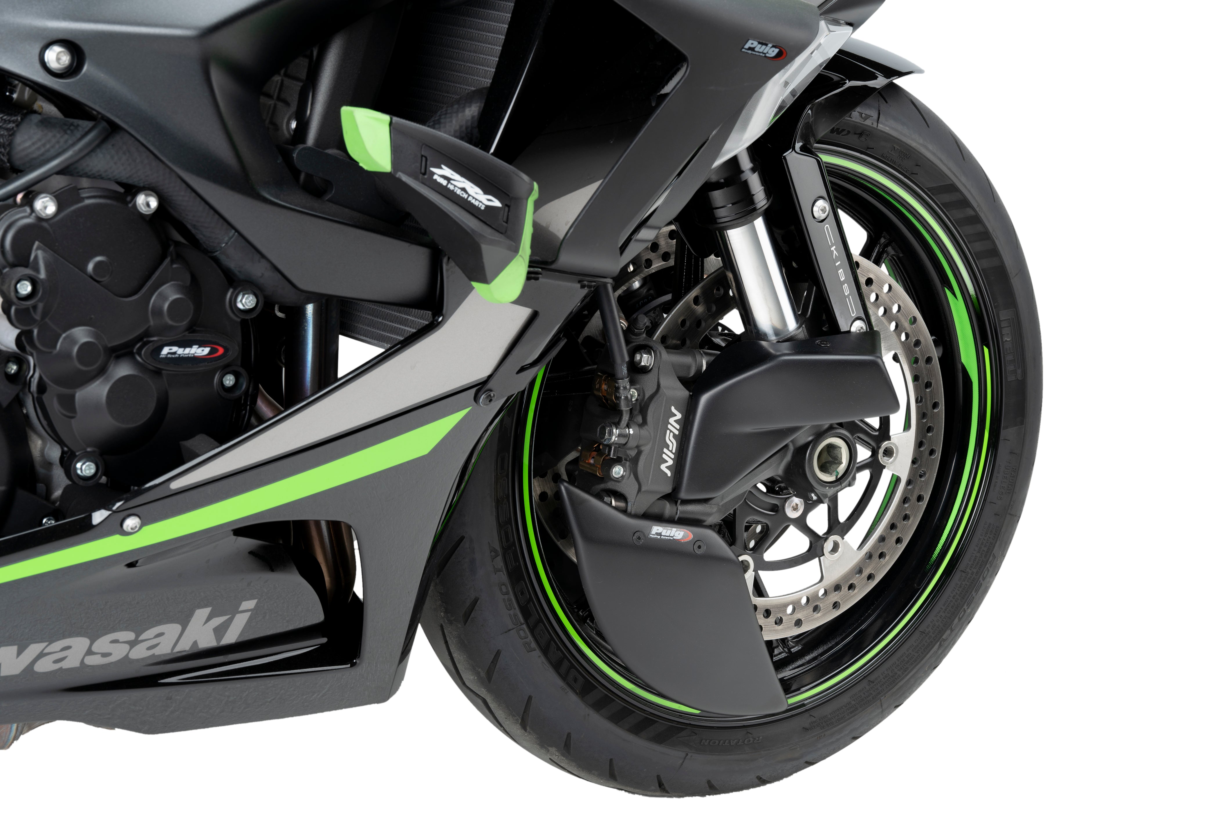 Puig Brake Ducts | Matte Black | Kawasaki ZX-6R Ninja 2024>Current-Brake Ducts-Pyramid Motorcycle Accessories