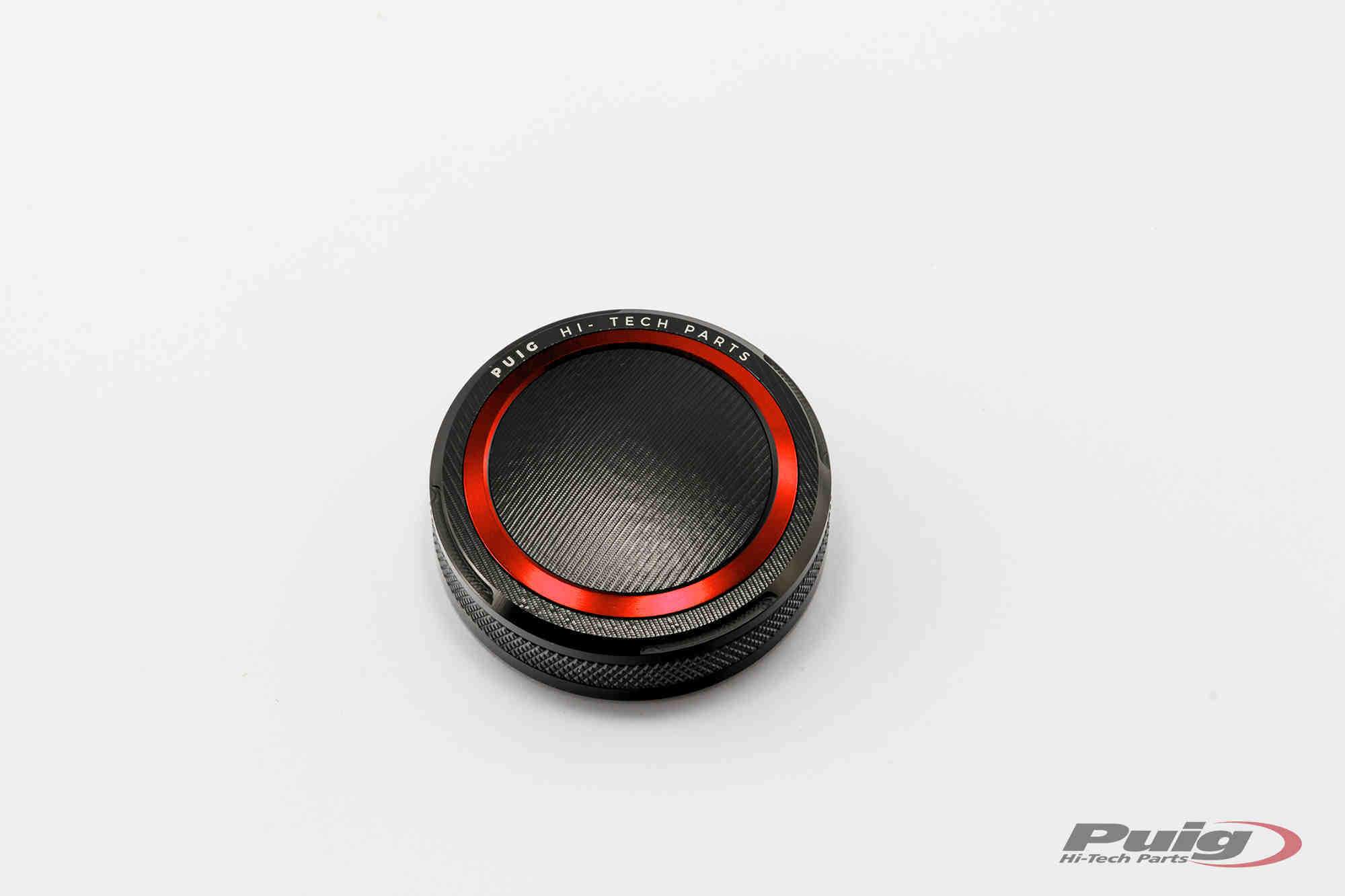 Puig Brake Fluid Reservoir Cover | Red | Suzuki SV650X 2018>Current-M9264R-Reservoir Covers-Pyramid Motorcycle Accessories