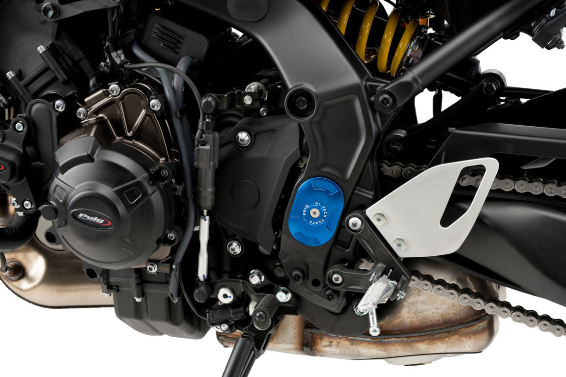 Puig Chassis Covers | Blue | Yamaha XSR 900 2022>Current-M21089A-Frame End Caps-Pyramid Motorcycle Accessories