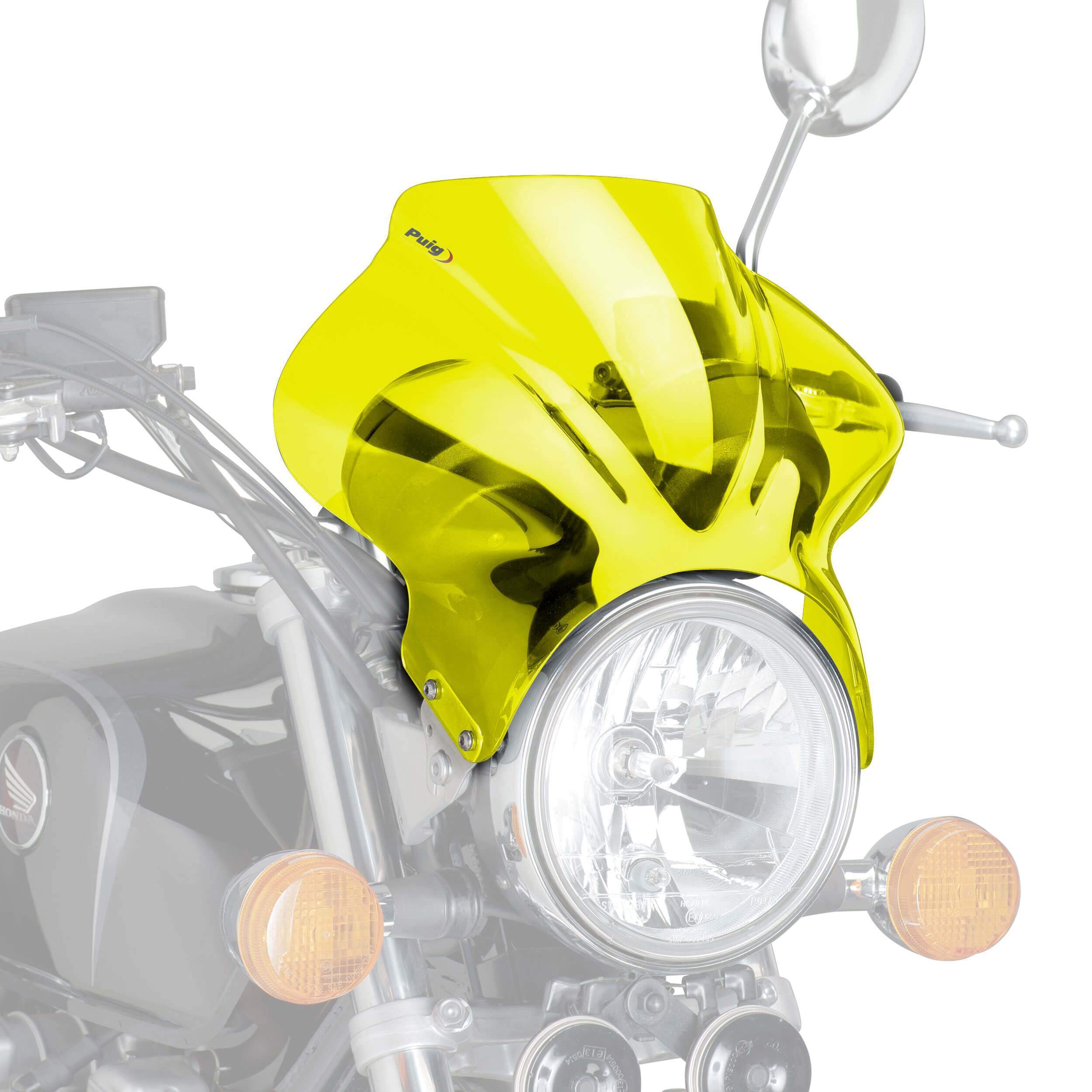 Puig Cockpit Screen | Yellow | Triumph Bonneville T100 2001>2019-M1480G-Screens-Pyramid Motorcycle Accessories