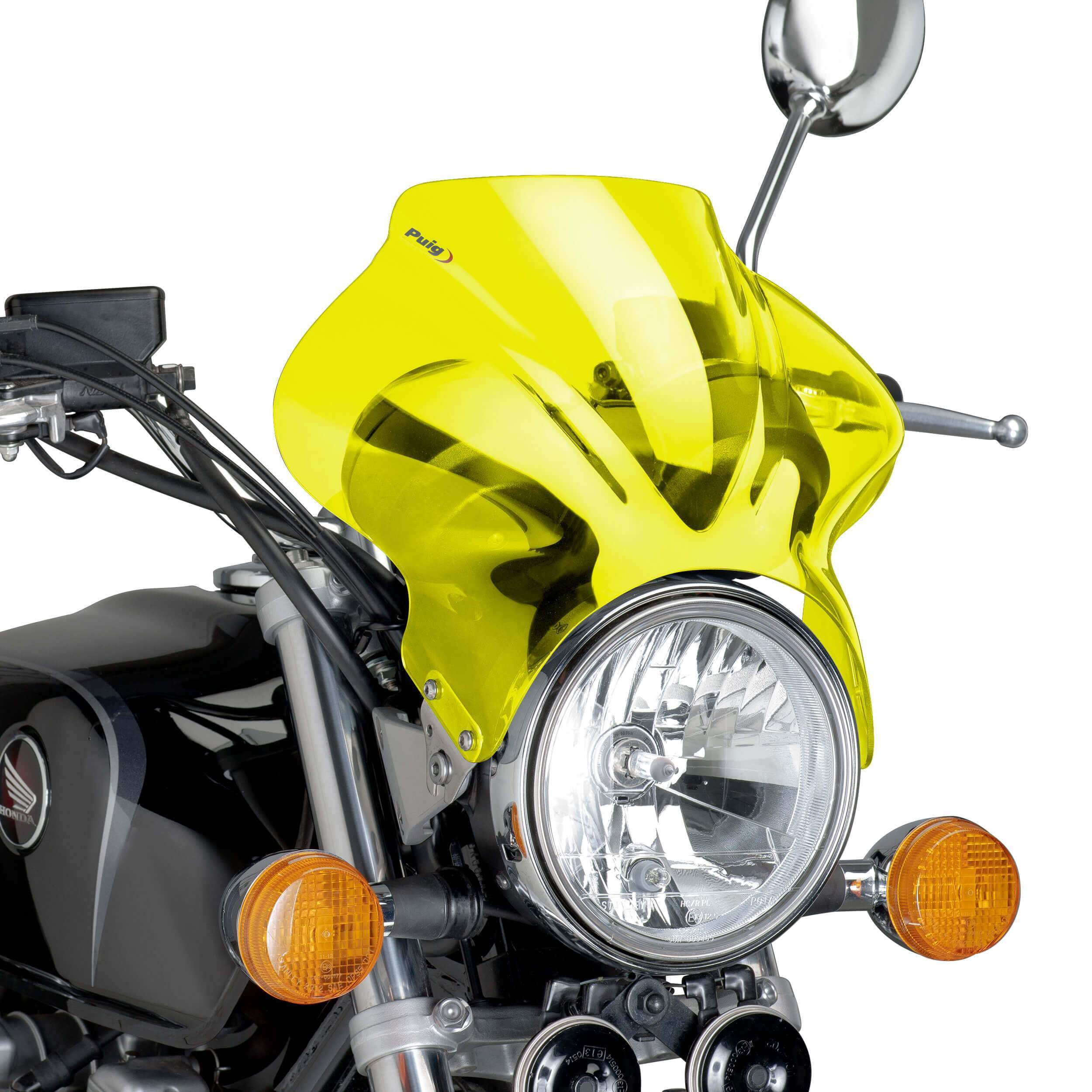Puig Cockpit Screen | Yellow | Triumph Bonneville T100 2001>2019-M1480G-Screens-Pyramid Motorcycle Accessories