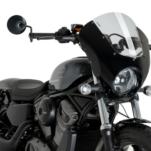 Puig Dark Night Semifairing | Gloss Black/Light Smoke | Harley-Davidso
