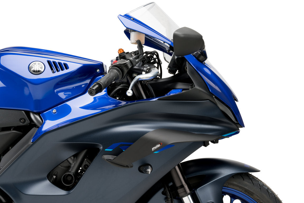 Puig Downforce Spoilers | Matte Black | Yamaha YZF-R7 2022>Current-Side Spoilers-Pyramid Motorcycle Accessories