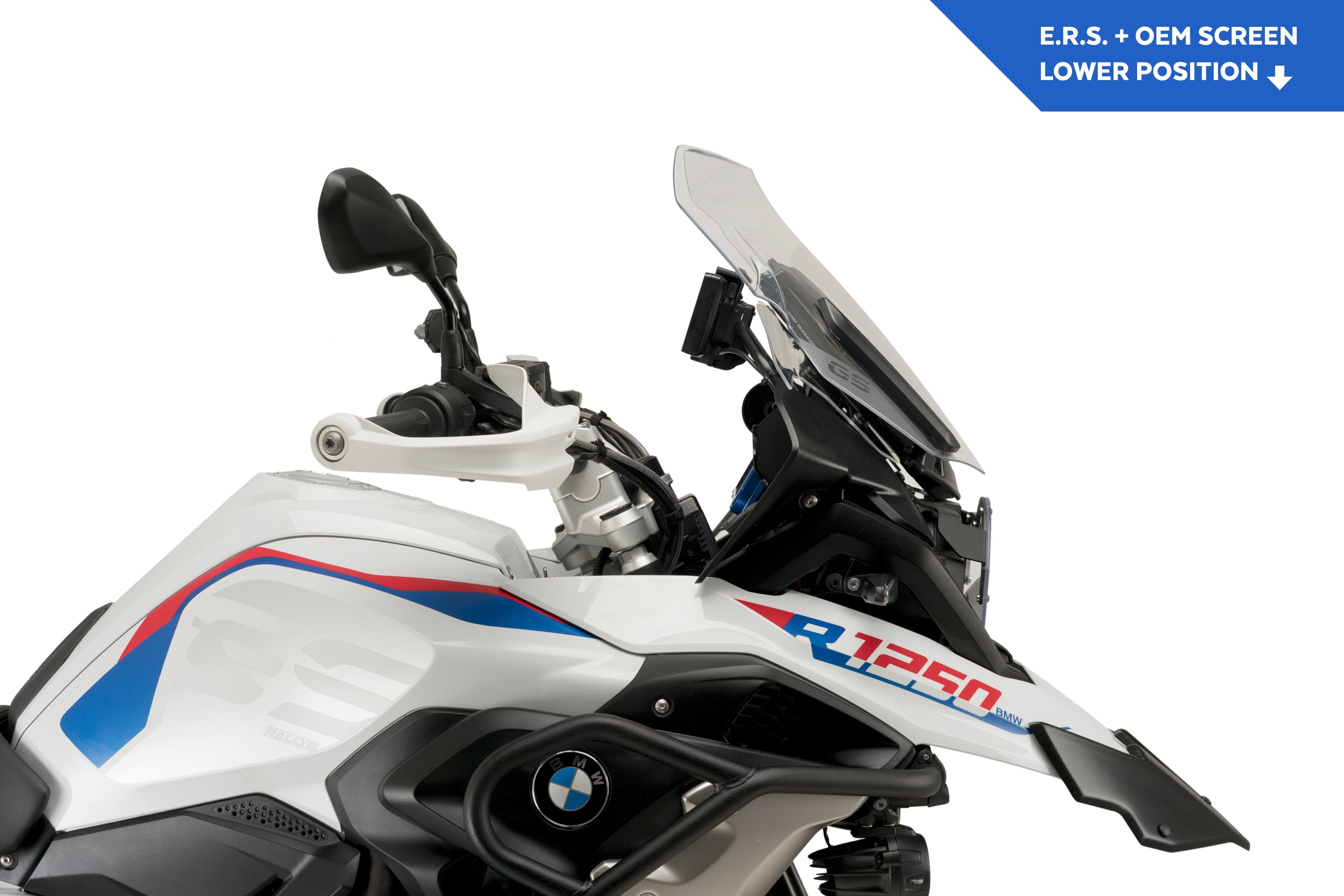 Puig Electronic Screen Mounting System | Black | BMW R 1200 GS Rallye/Exc 2017>2018-Screens-Pyramid Motorcycle Accessories