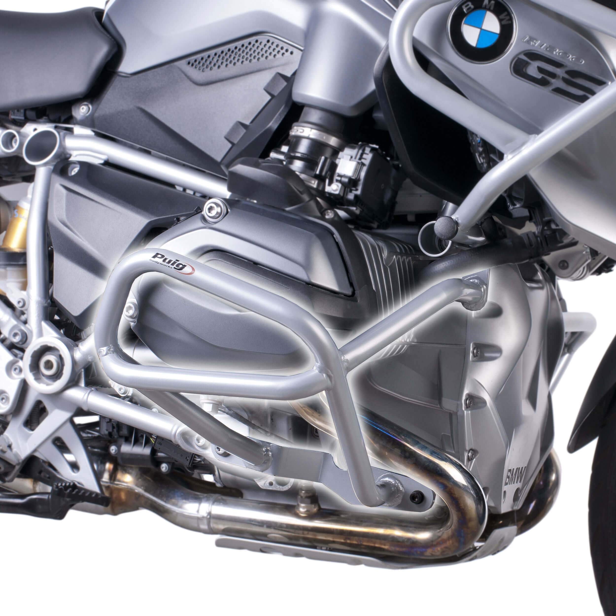 Puig Engine Guards | Low Grey | BMW R1200 GS Rallye/Exc 2017>2018-M7543U-Engine Guards-Pyramid Motorcycle Accessories