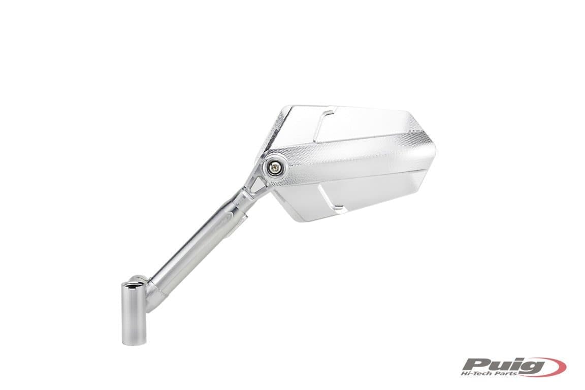 Puig Explorer Mirror Left - M10 Fitment | Aluminium/Aluminium-M014DD-Mirrors-Pyramid Motorcycle Accessories