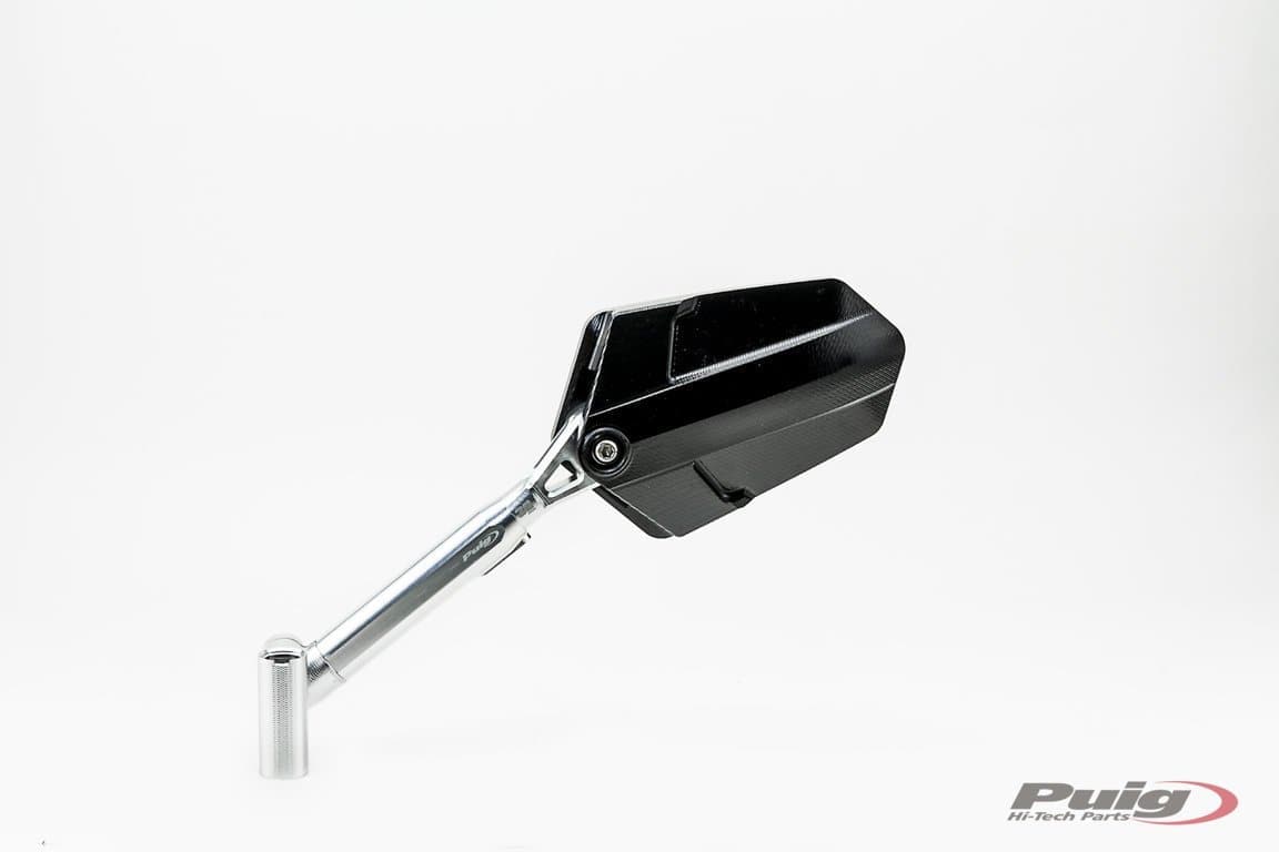 Puig Explorer Mirror Left - M10 Fitment | Aluminium/Black-M014DN-Mirrors-Pyramid Motorcycle Accessories