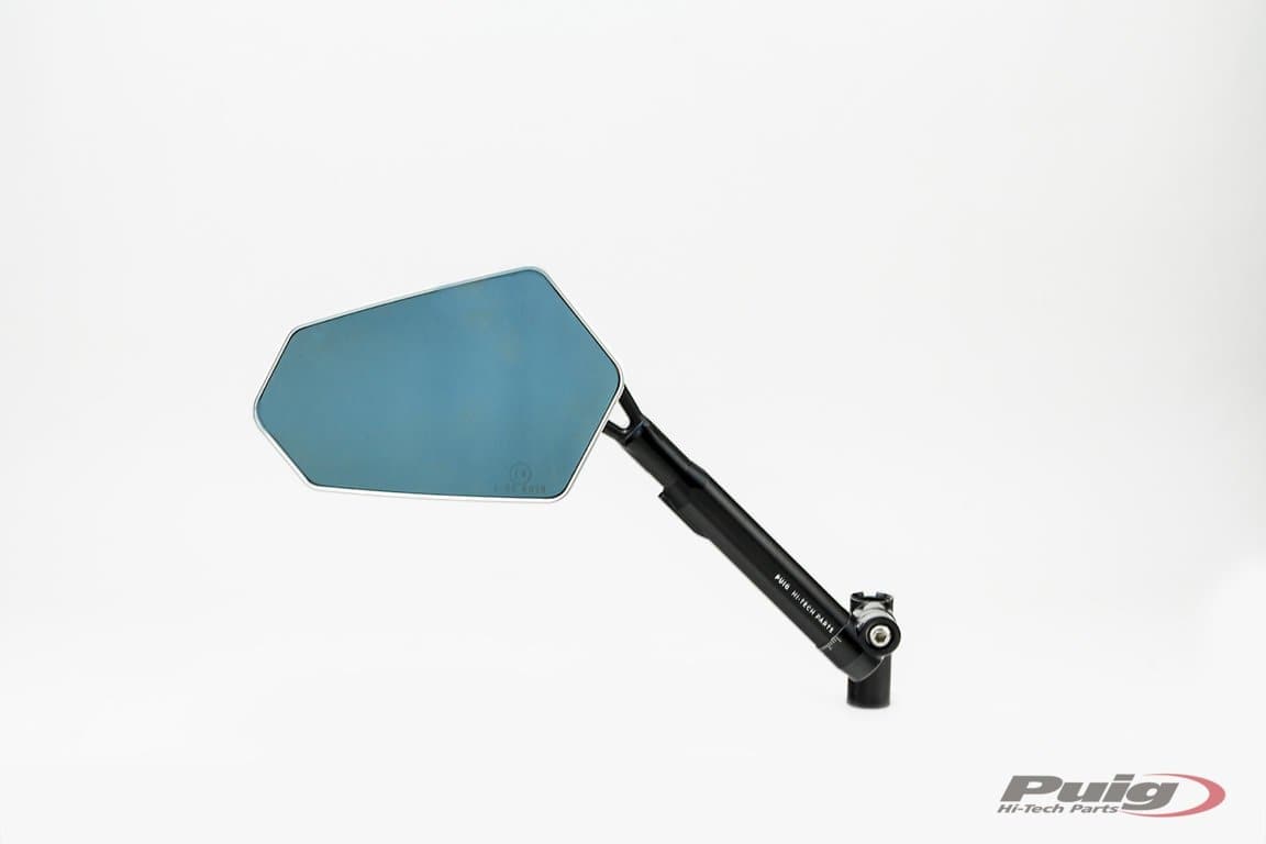 Puig Explorer Mirror Left - M10 Fitment | Black/Aluminium-M014ND-Mirrors-Pyramid Motorcycle Accessories