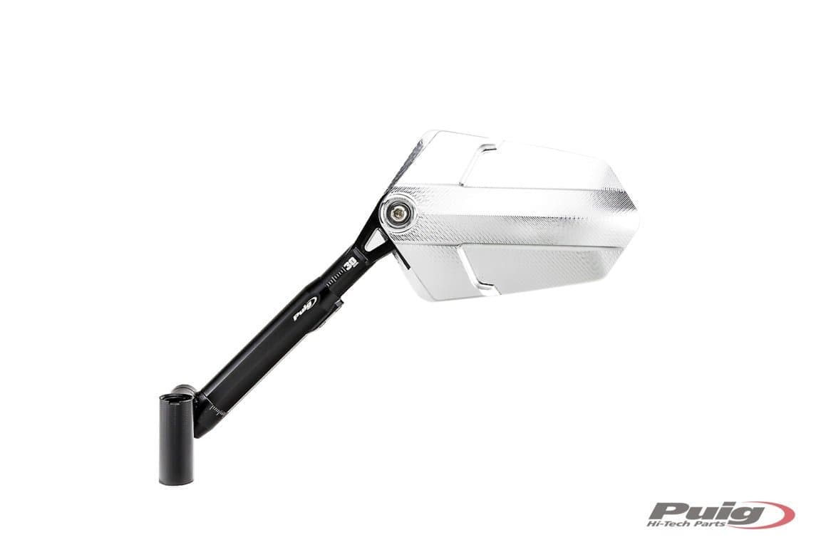 Puig Explorer Mirror Left - M10 Fitment | Black/Aluminium -  Shop name
