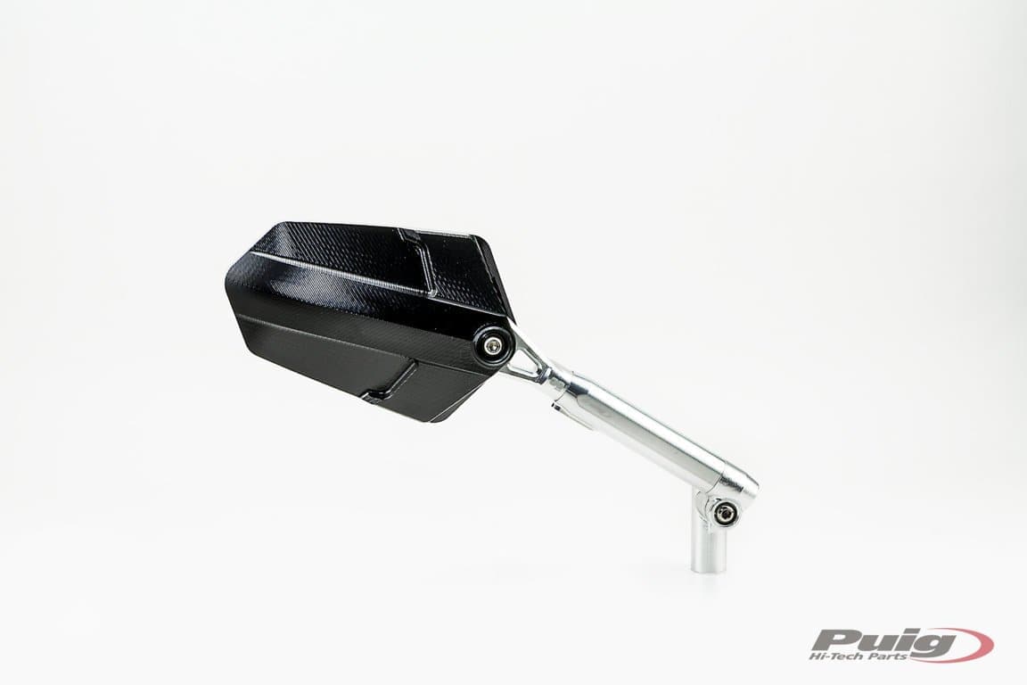 Puig Explorer Mirror Right - M10 Fitment | Aluminium/Black-M010DN-Mirrors-Pyramid Motorcycle Accessories