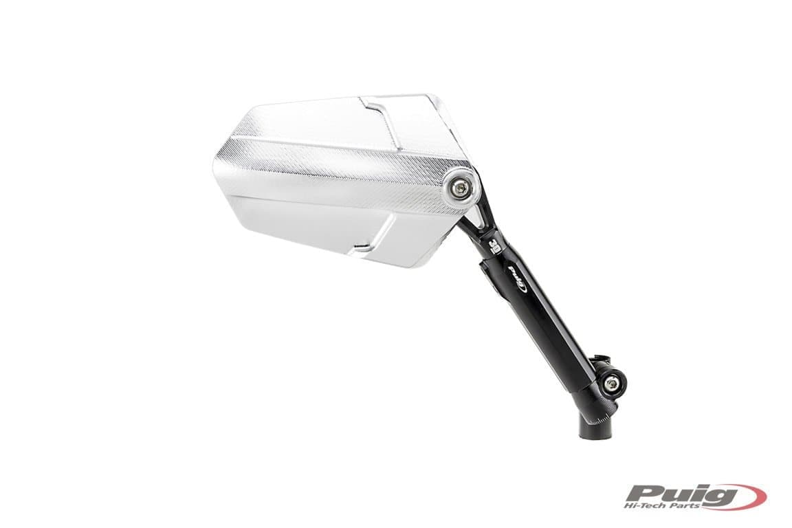 Puig Explorer Mirror Right - M10 Fitment | Black/Aluminium-M010ND-Mirrors-Pyramid Motorcycle Accessories