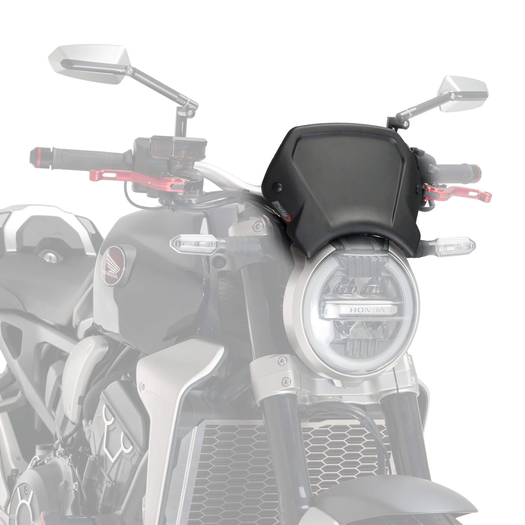 Puig Fly Screen | (Aluminium) Matte Black | Honda CB 650 R 2019>2023-M9803N-Screens-Pyramid Motorcycle Accessories