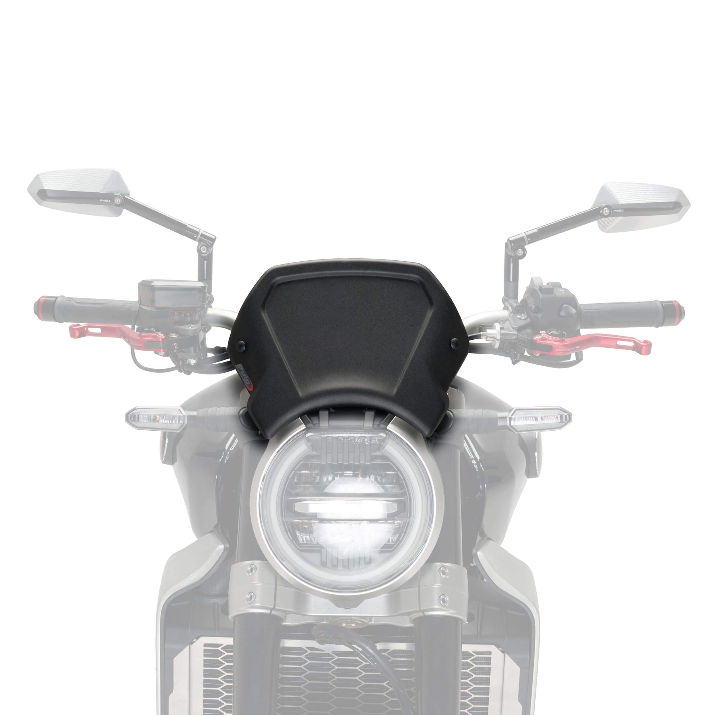 Puig Fly Screen | (Aluminium) Matte Black | Honda CB 650 R 2019>2023-M9803N-Screens-Pyramid Motorcycle Accessories