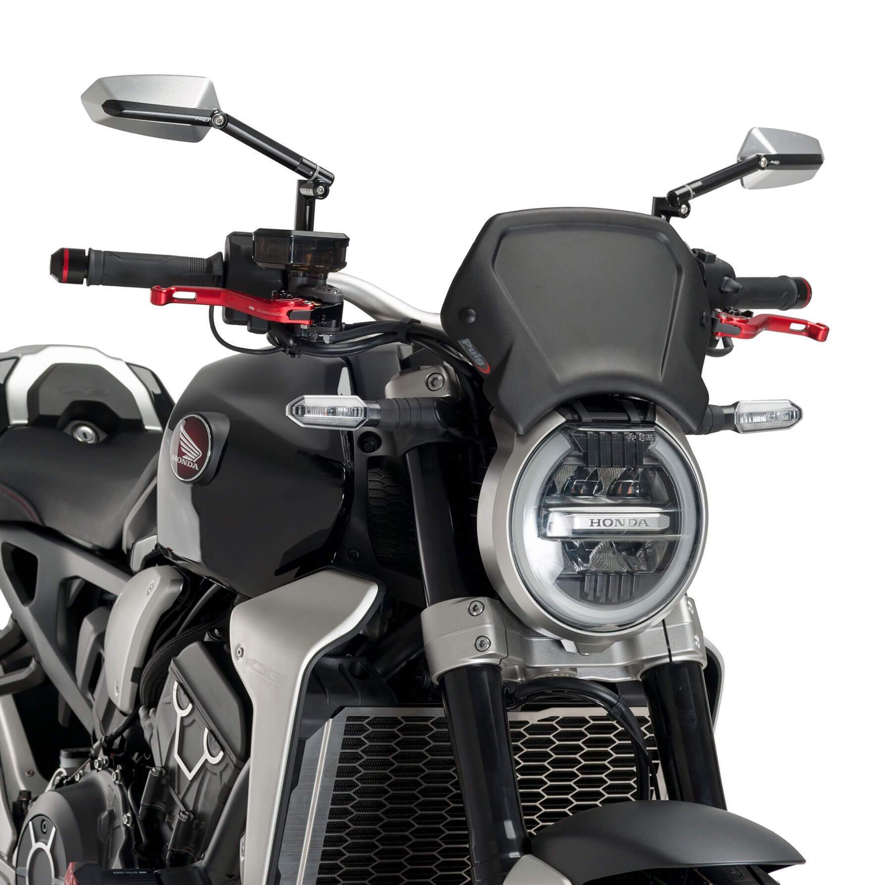 Puig Fly Screen | (Aluminium) Matte Black | Honda CB 650 R 2019>2023-M9803N-Screens-Pyramid Motorcycle Accessories