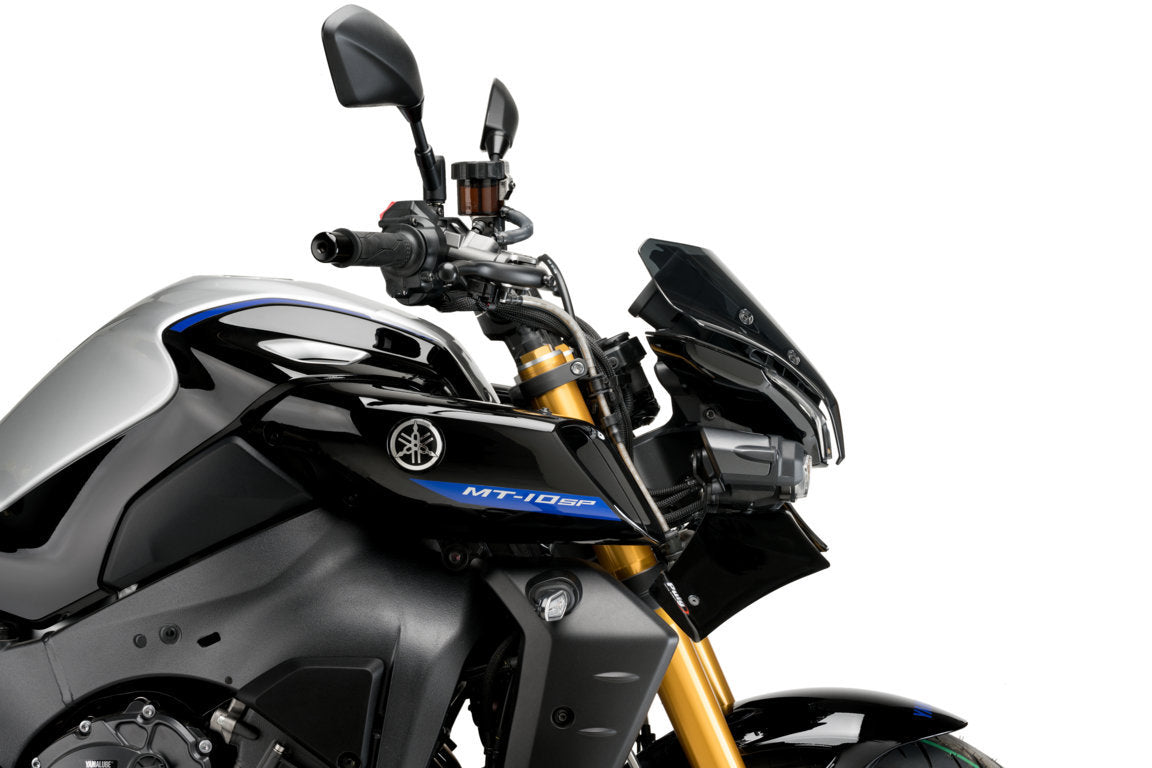 Puig Front Downforce Wings | Gloss Black | Yamaha MT-10 / SP