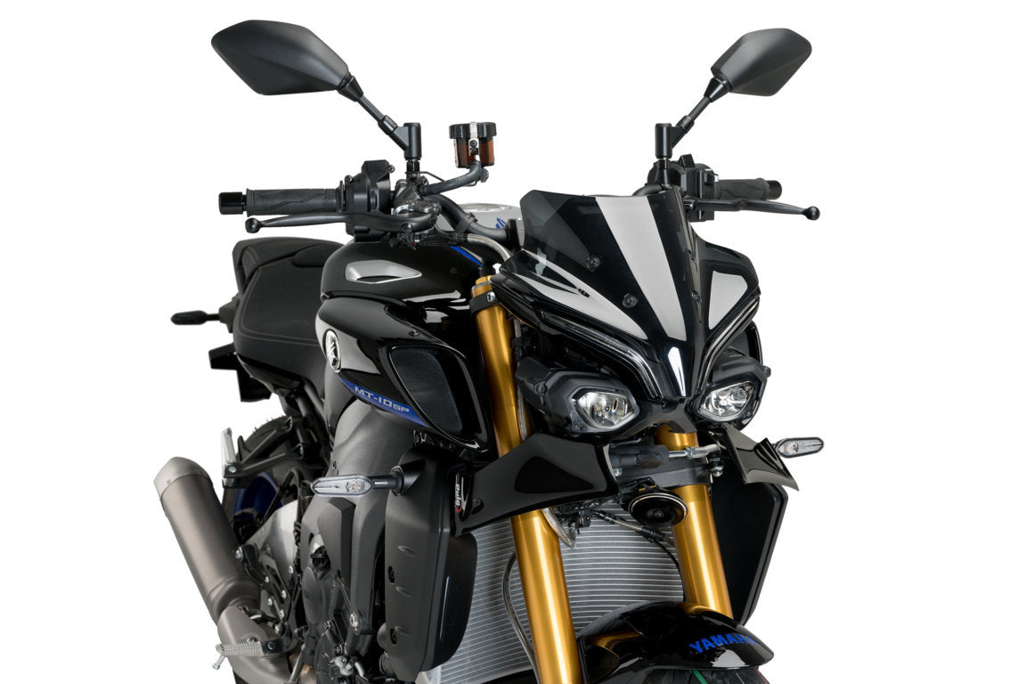 Puig Front Downforce Wings | Gloss Black | Yamaha MT-10 / SP 2022>Current -  Shop name