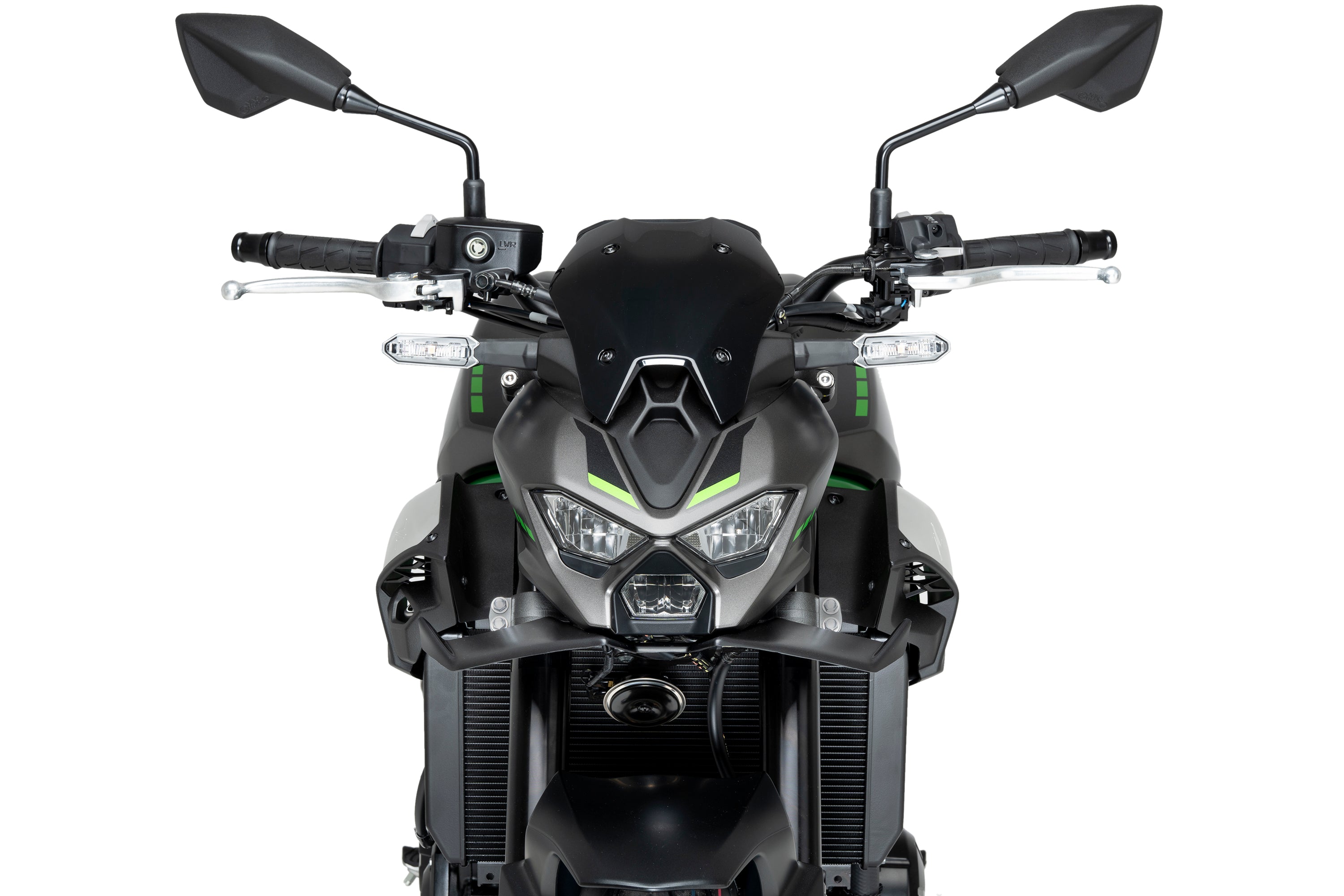 Puig Front Downforce Wings | Matte Black | Kawasaki Z900/SE 2025>Current-Wings-Pyramid Motorcycle Accessories