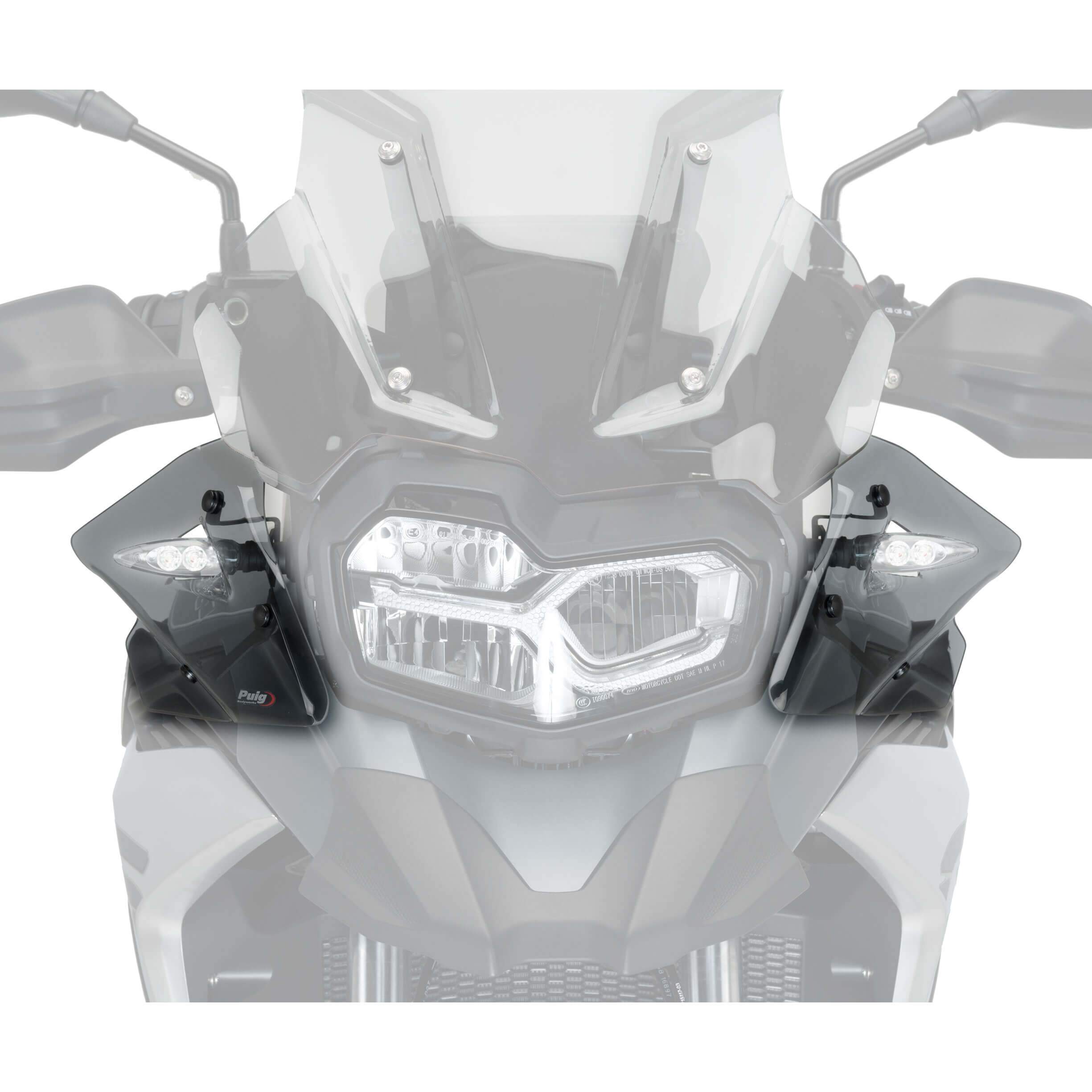 Puig Front Upper Deflectors | Light Smoke | BMW R1200 GS Rallye/Exc 2017>2018-M9847H-Wind Deflectors-Pyramid Motorcycle Accessories