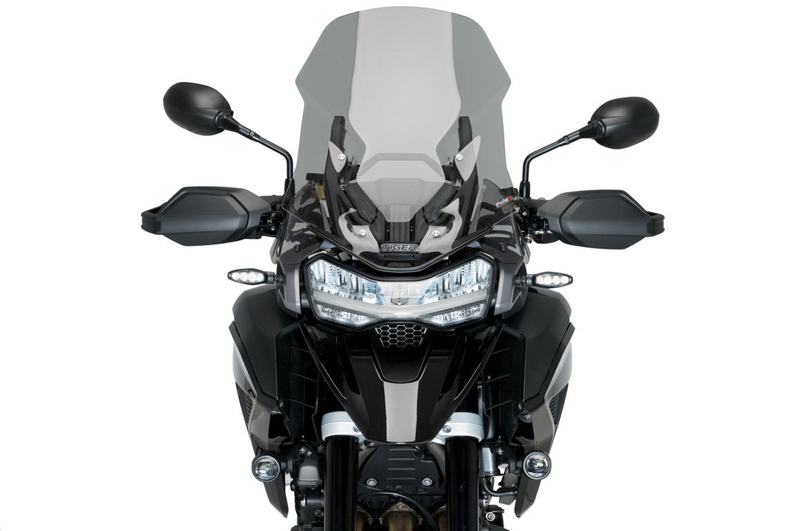 Puig Front Upper Deflectors | Light Smoke | Triumph Tiger 1200 2022>Current-M21407H-Wind Deflectors-Pyramid Motorcycle Accessories