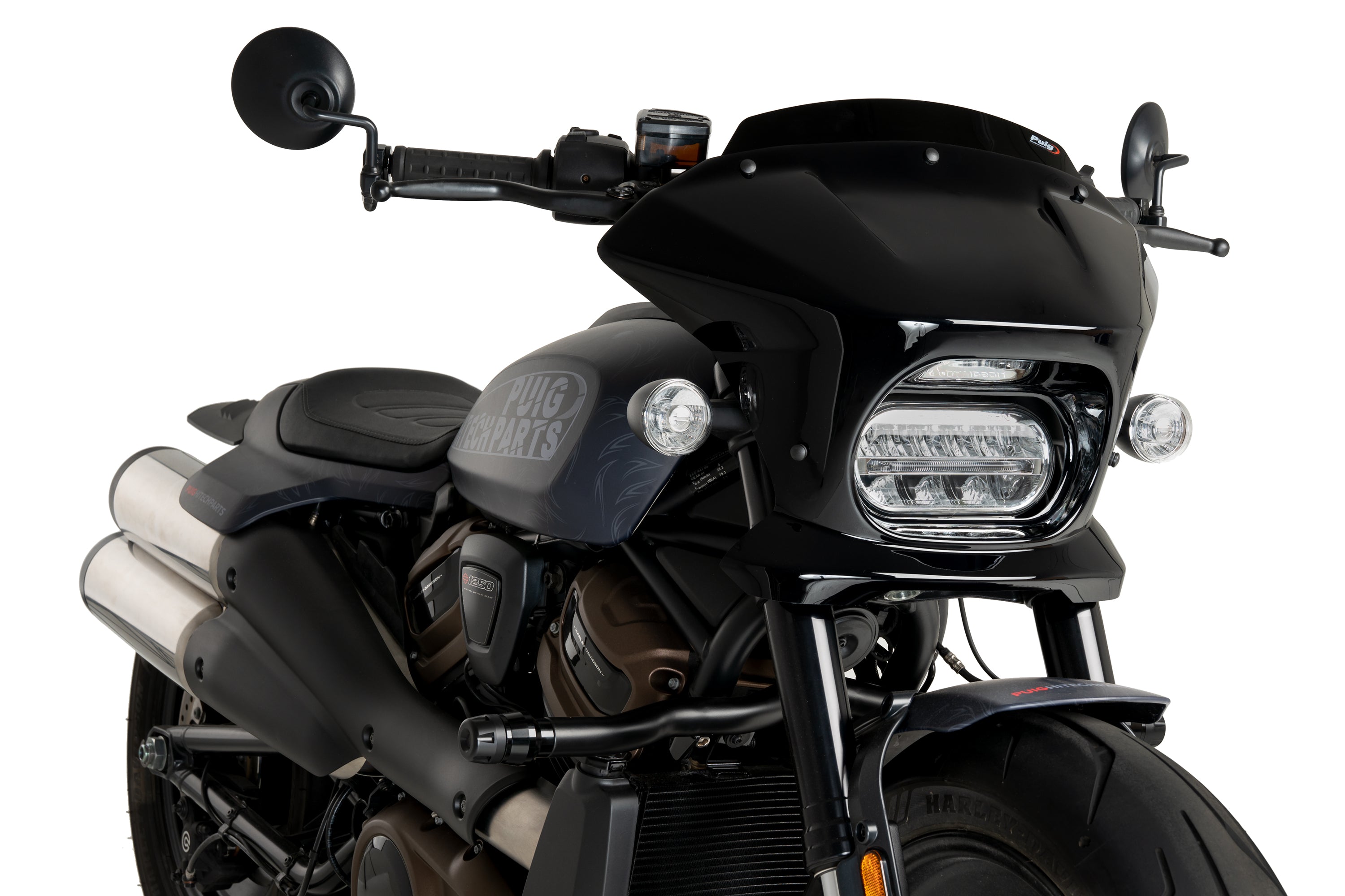 Puig Fury Sport Semifairing | Gloss Black/Black (Opaque) | Harley Davidson Sportster S (RH1250S) 2021>Current -  Shop name