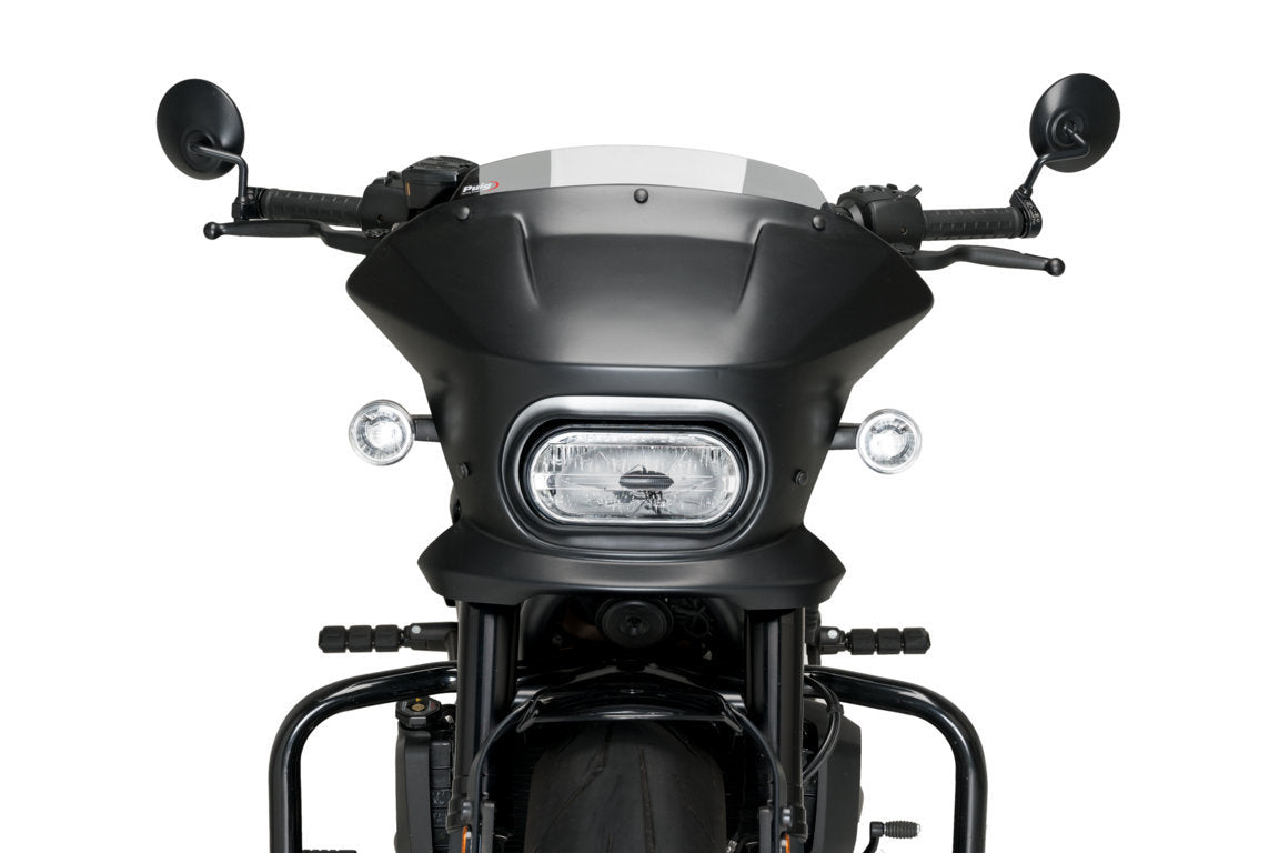 Puig Fury Sport Semifairing | Matte Black/Light Smoke | Harley Davidson Sportster S (RH1250S) 2021>Current -  Shop name