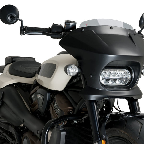 Puig Fury Sport Semifairing | Matte Black/Light Smoke | Harley Davidso