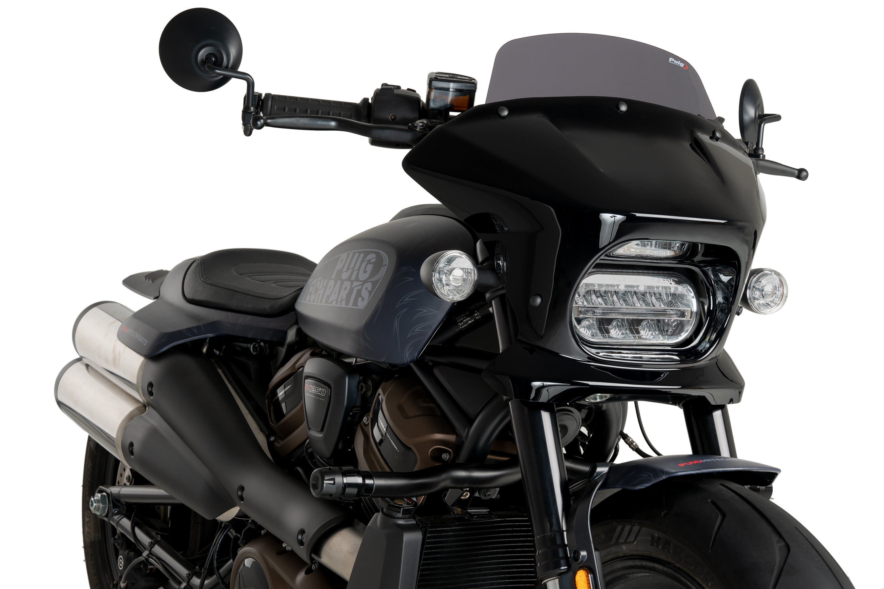 Puig Fury Touring Semifairing | Gloss Black/Dark Smoke | Harley Davidson Sportster S (RH1250S) 2021>Current -  Shop name