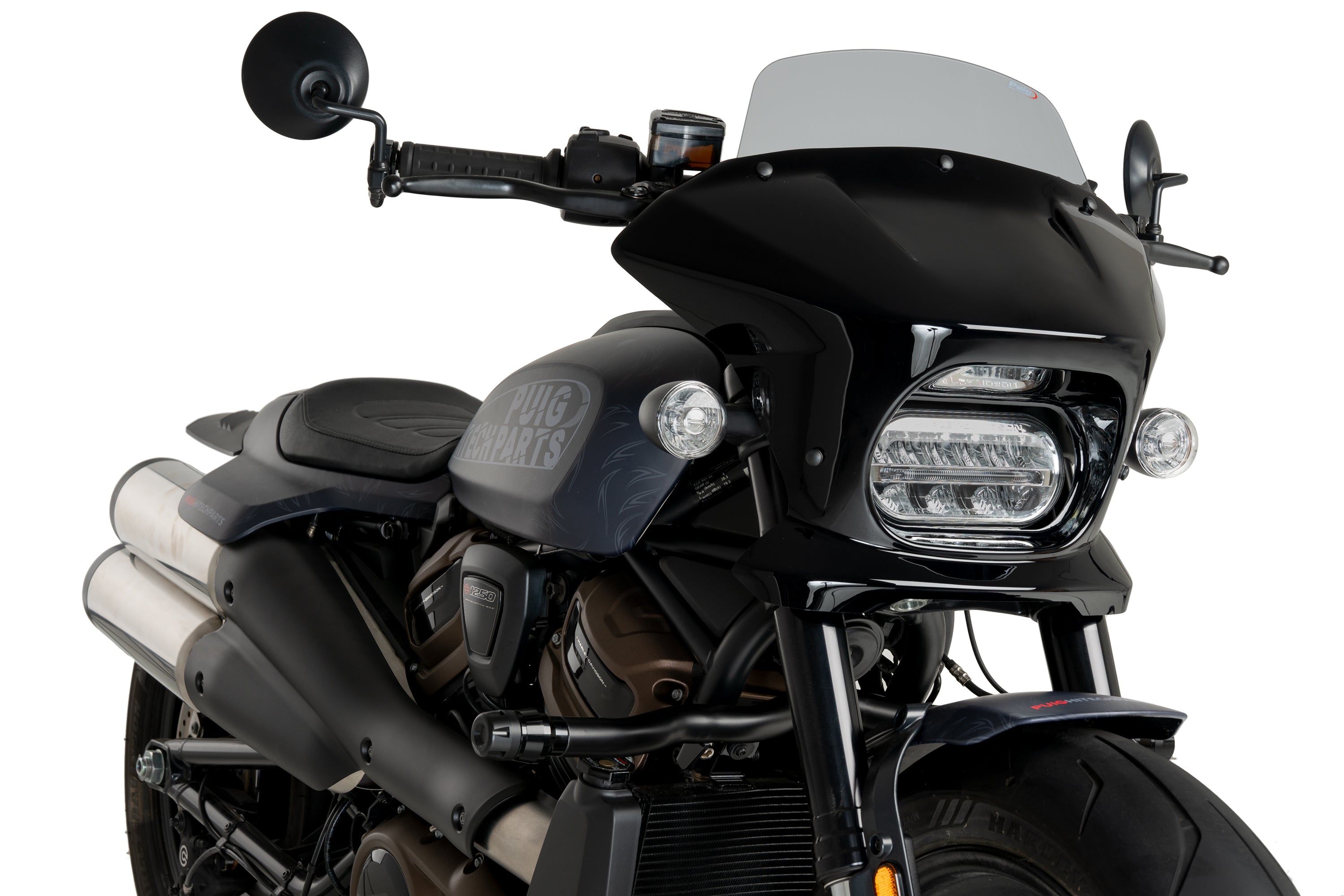 Puig Fury Touring Semifairing | Gloss Black/Light Smoke | Harley Davidson Sportster S (RH1250S) 2021>Current -  Shop name