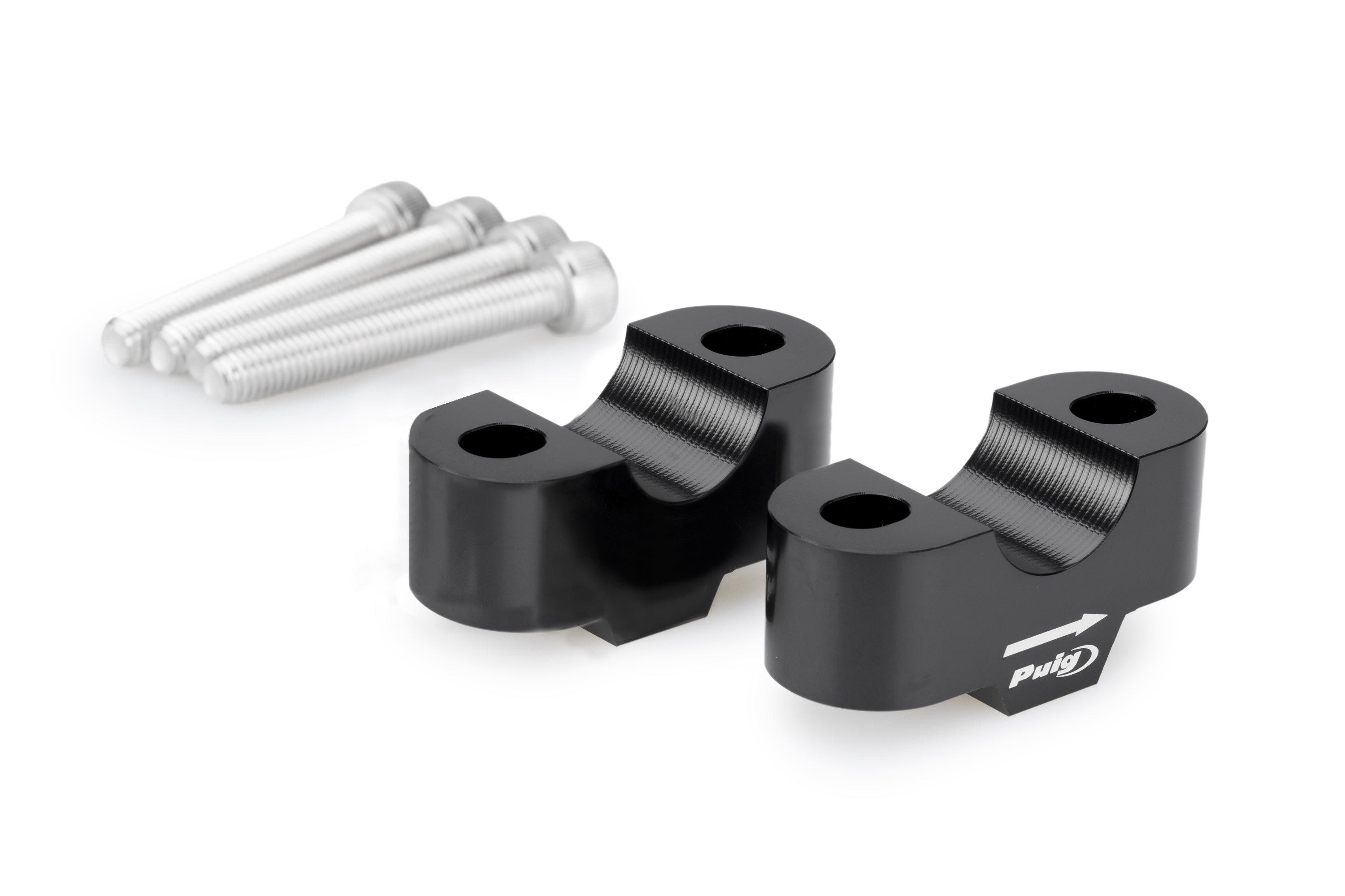 Puig Handlebar Risers - 20mm Rise | Black | Triumph Tiger Sport 800 2025>Current -   Pyramid Motorcycle Accessories