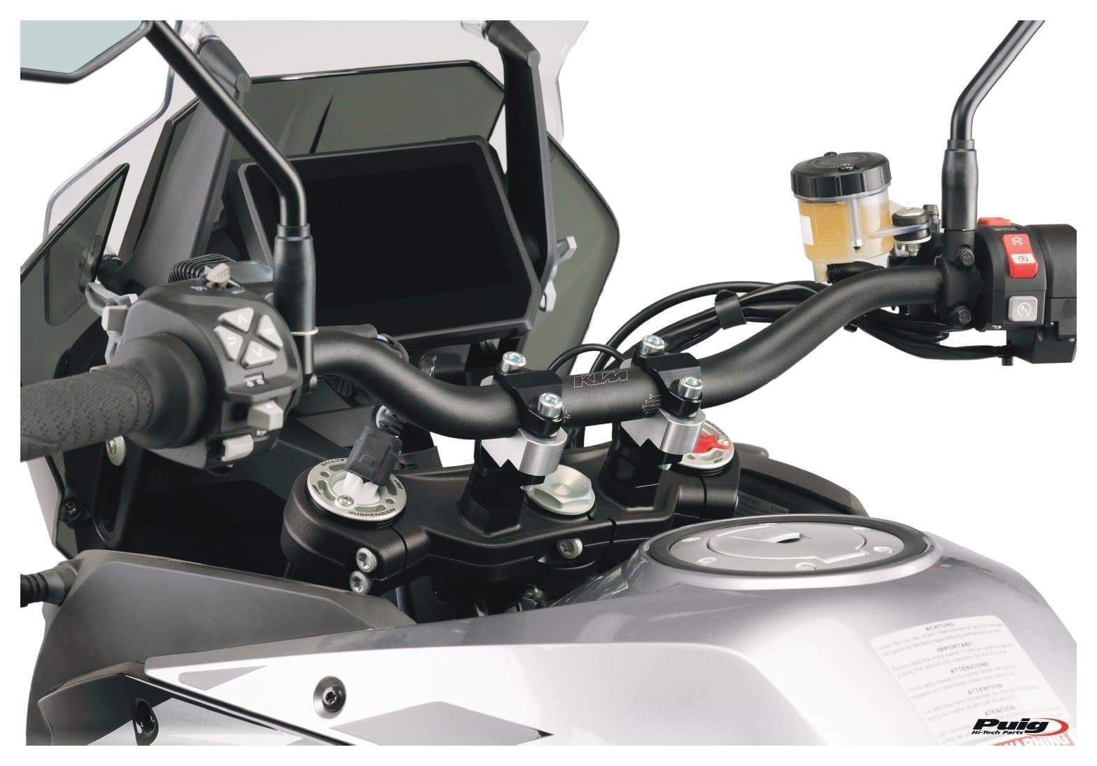 Puig Handlebar Risers - 20mm Rise | Silver | Suzuki V-Strom 1050 2020>Current-M3740P-Handlebars-Pyramid Motorcycle Accessories