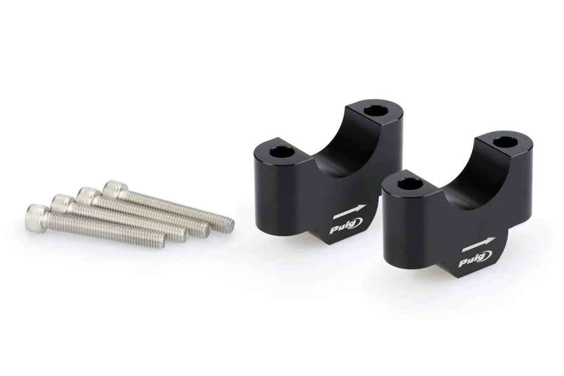 Puig Handlebar Risers - 30mm Rise | Black | BMW R 1300 GS 2023>Current -  Shop name
